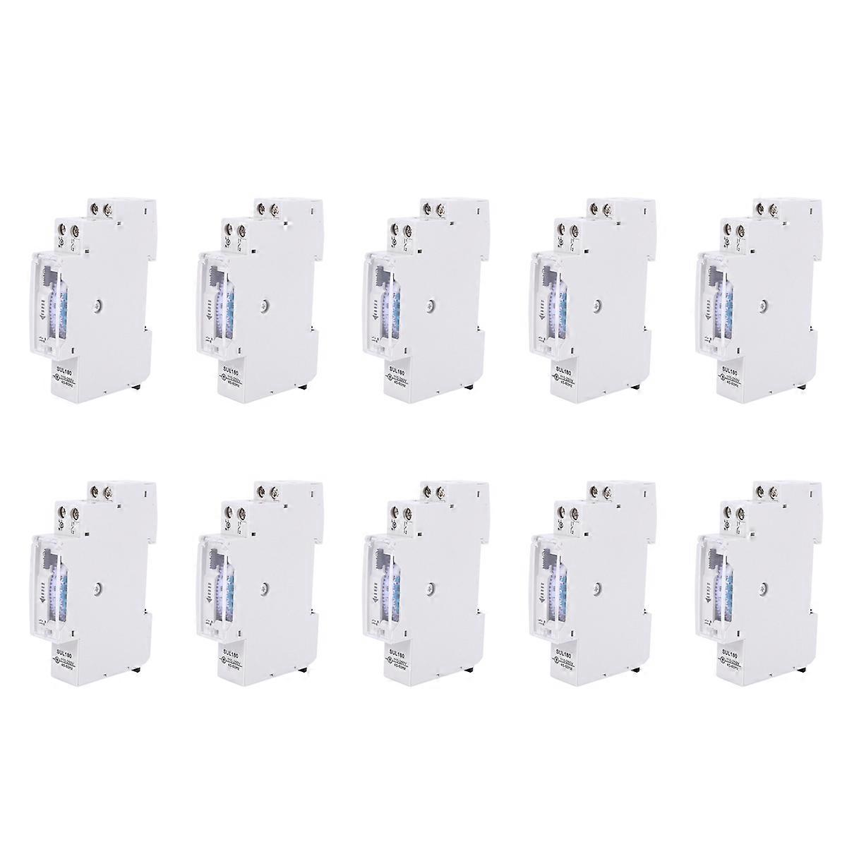 10X SUL180A 15 Minutes Mechanical Timer 24 Hours Programmable Din Rail Timer Time Switch Relay Measu