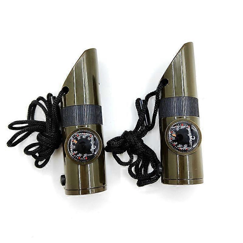 Seven-in-one multifunctional outdoor whistle with high-decibel lighting and temperature sensing, portable and practical