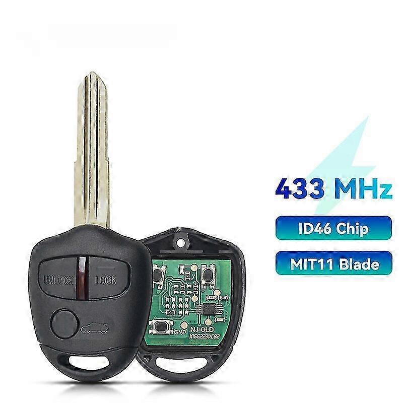 2/3 Buttons 433 MHz ID46 Chip Remote Car Key for MITSUBISHI Triton ...
