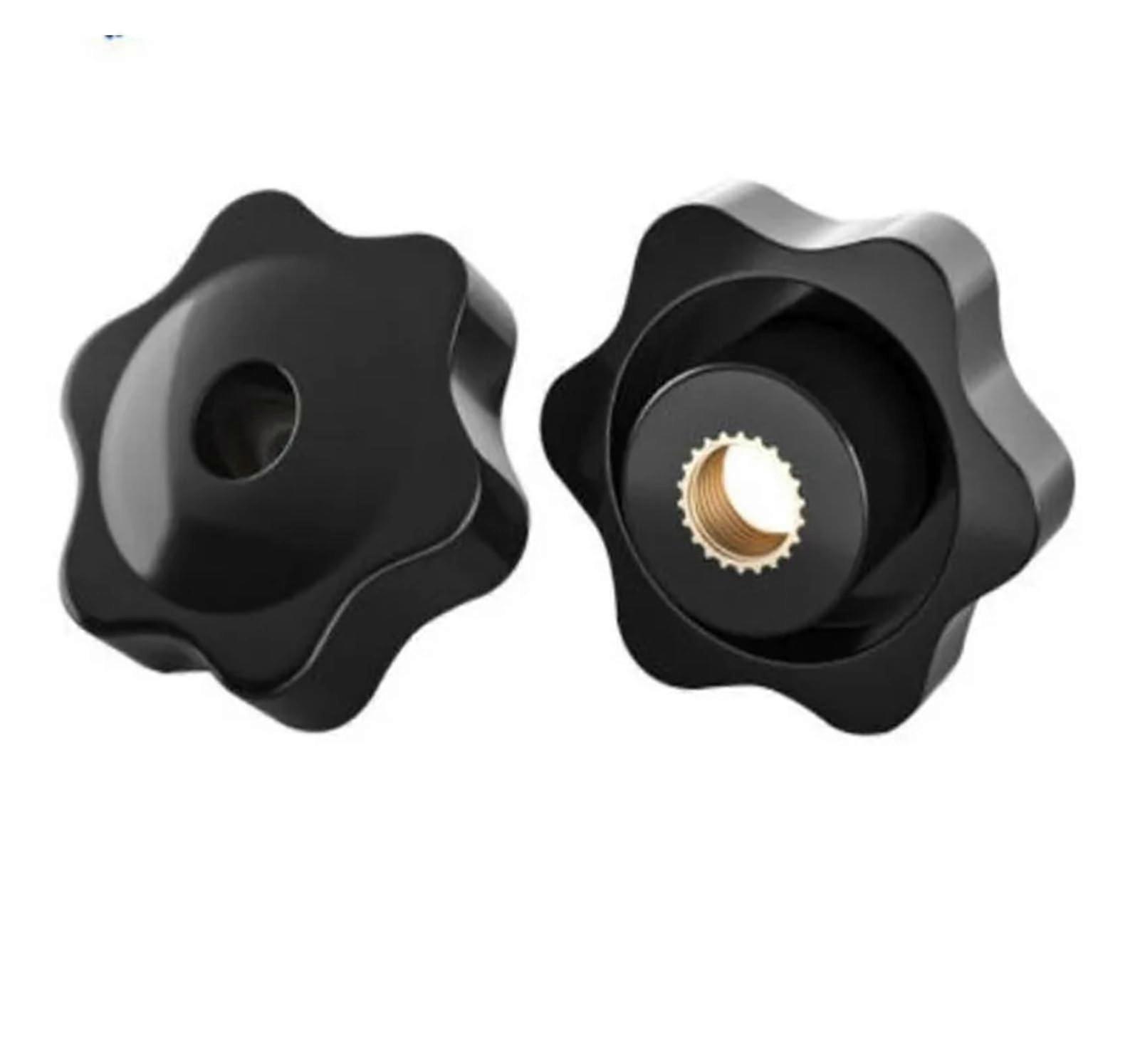 M4 M5 M6 M8 M10 Hand Tighten Nuts Plum Color Star Knob Through Thread, M8 OD32mm, 5pcs Or 10pcs Set