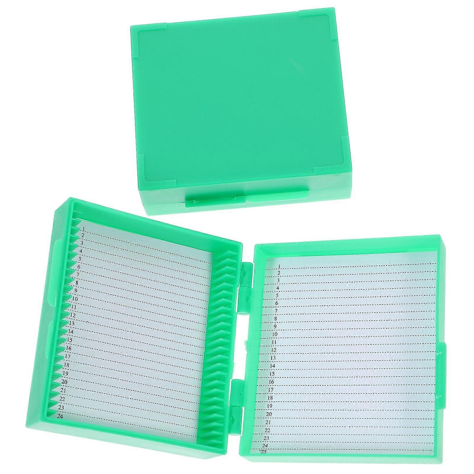 2pcs Microscope Slide Storage Box Microscope Slide Holder Multi Slots Storage Container