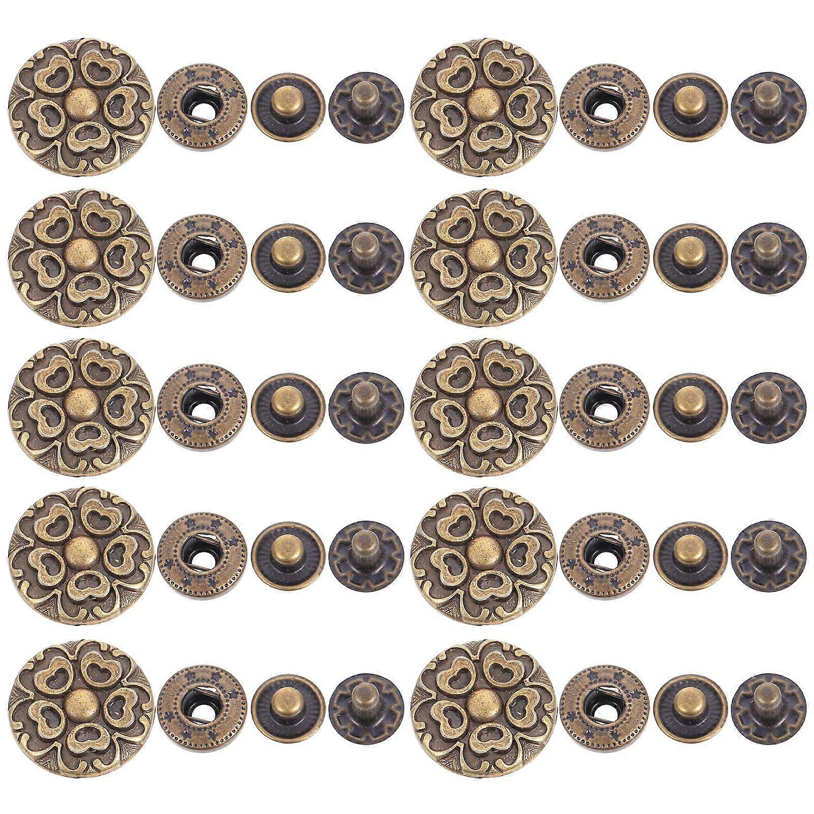 20 Sets Zinc Alloy Button Purse Buckle Snap Button Cartoon Wallet Buckle