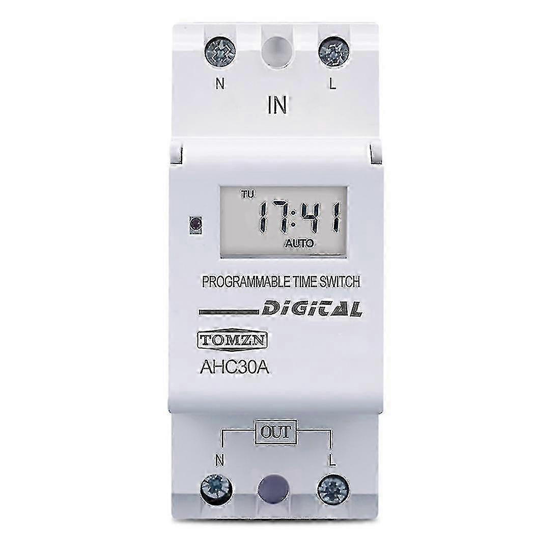 Tomzn Din Rail 2 Wire Weekly 7 Days Programmable Digital Time Switc...