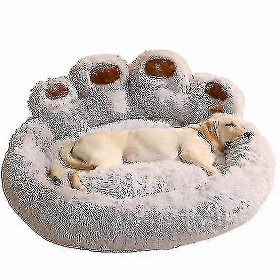 Fluffy Dog & Cat Bed, Cozy Plush Pet Sofa with Soft Fleece Cushion and Paw-Friendly Design