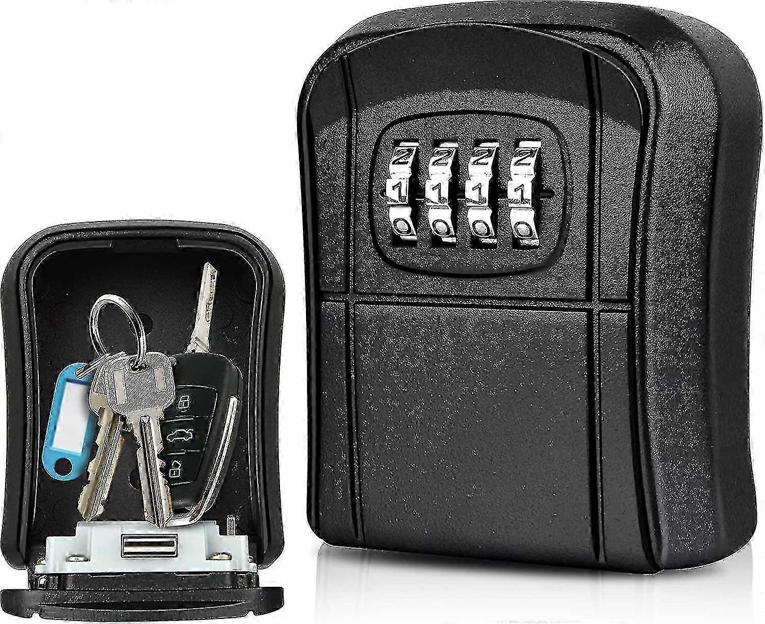 Key Box Wall Mounted Mini Outdoor Key Safe With Resettable 4-digit Code Waterproof Key Box For Home