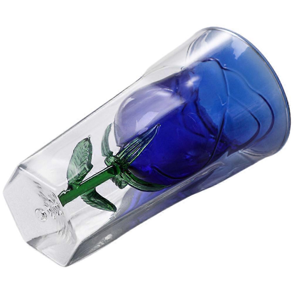 Glass Tumblers Water Cup Double-Walled Smooth Surface Adults Home Use 16x8.5cm 1Pack
