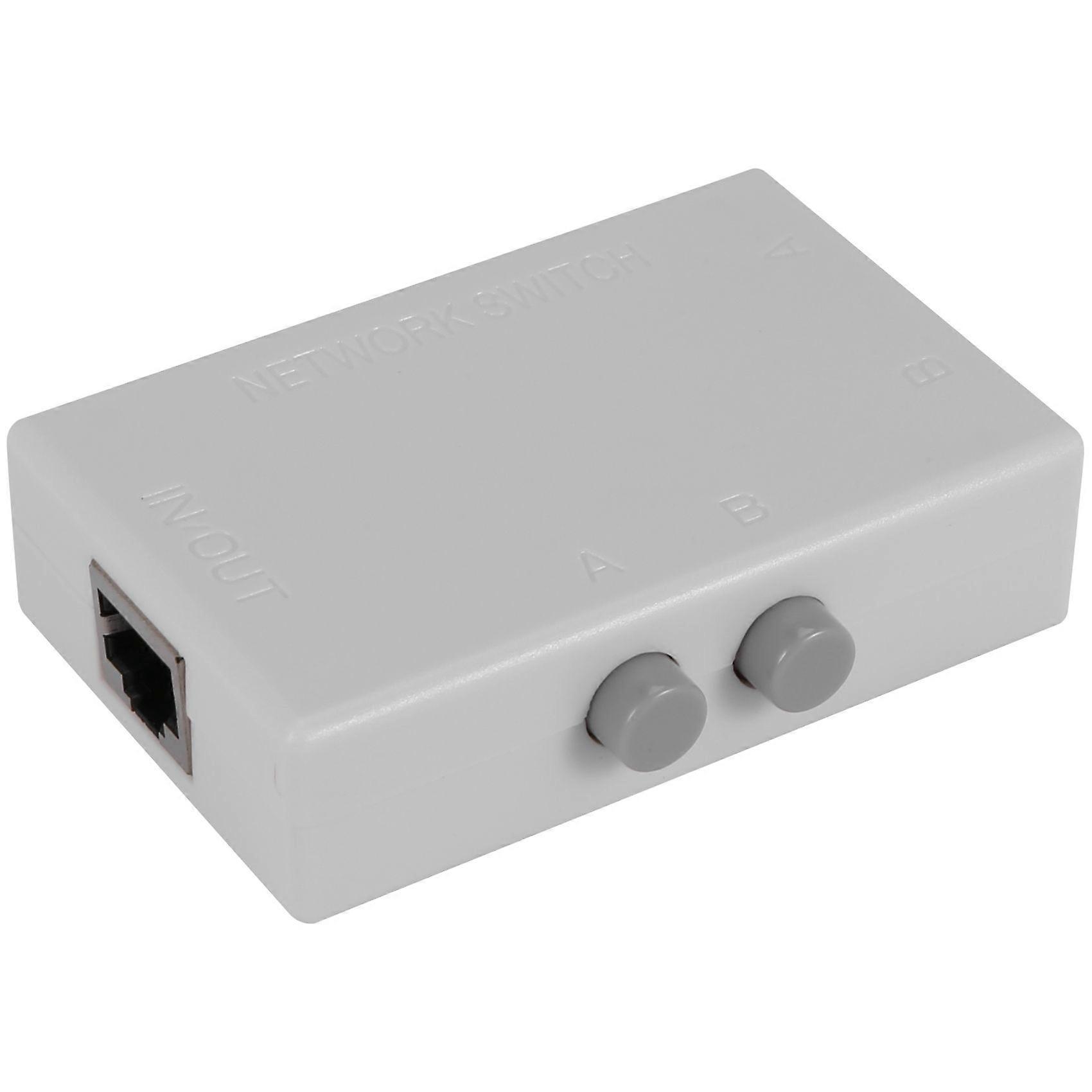 Mini 2 Port RJ45 RJ-45 Network Network Box Switcher Dual 2 Way Port Manual Sharing Switch Adapter H