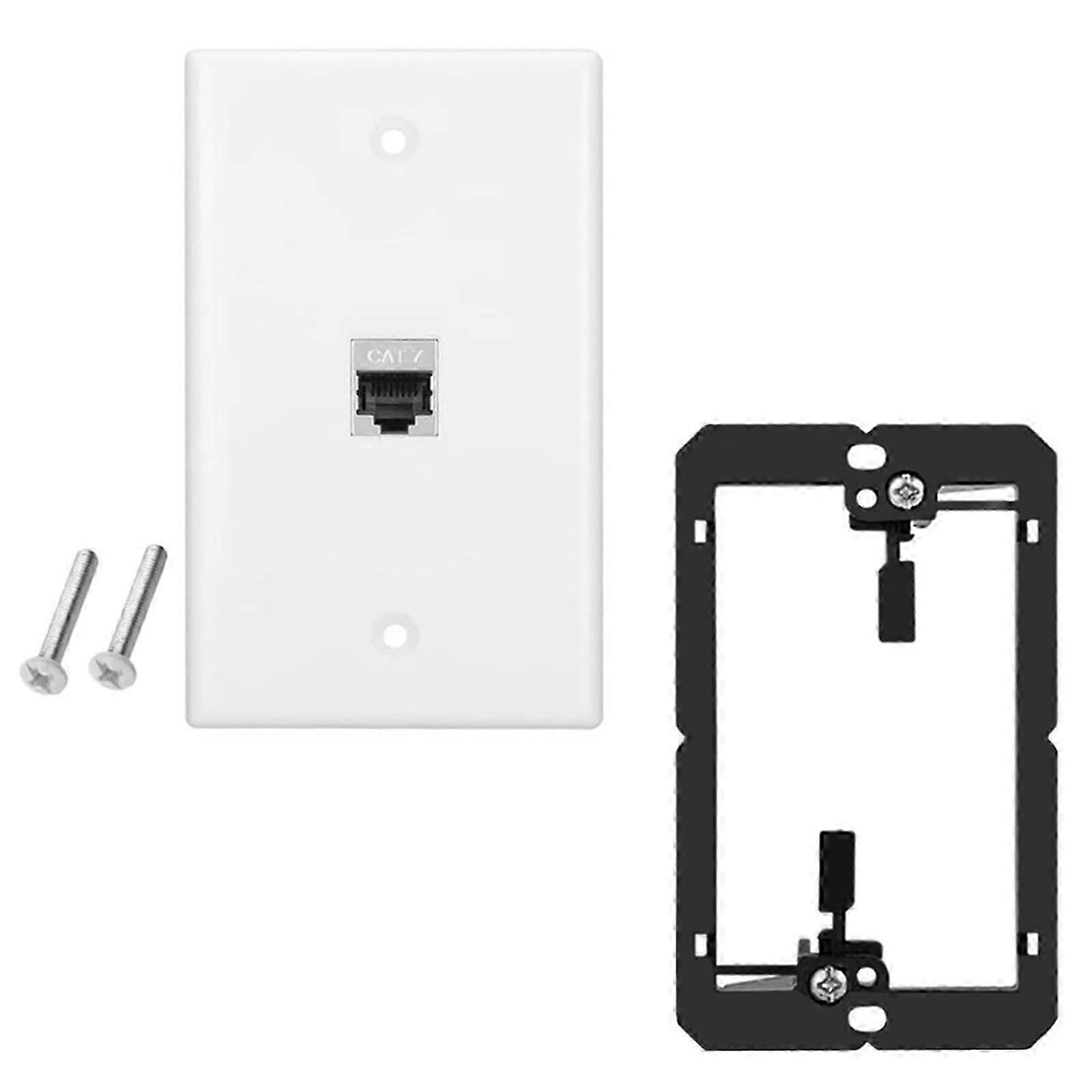 Enkelt gjeng veggplate for Ethernet med 1/3/2/4/6 Cat7-porter