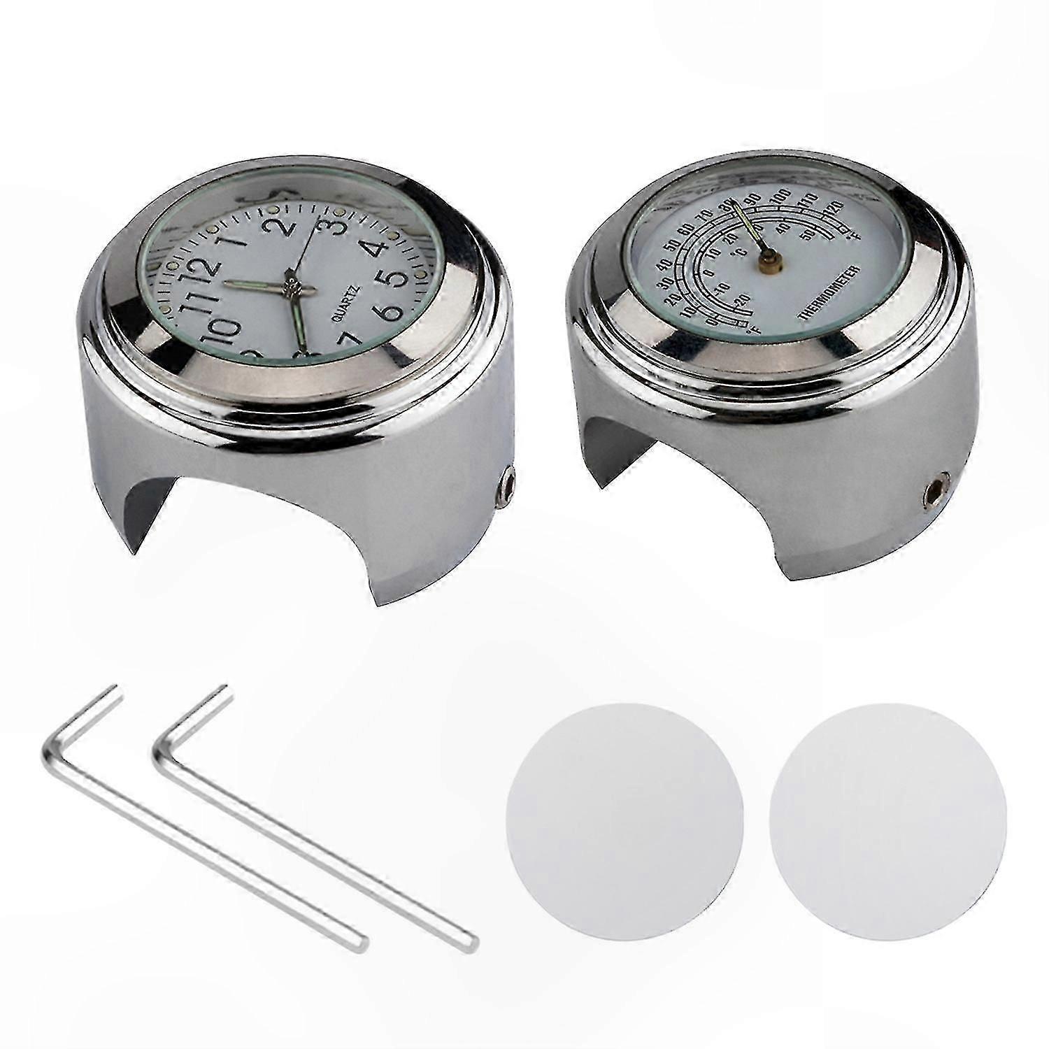 Waterproof Handlebar Clock with Thermometer for Motorcycles and Bicycles Universal Replacement Accessory