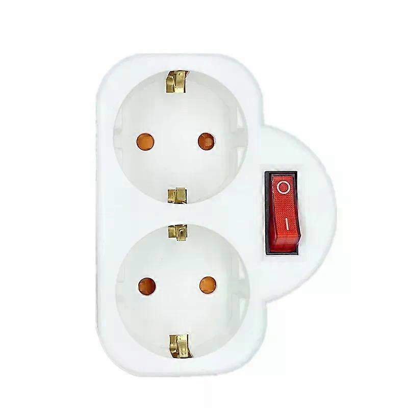 250V 16A EU Standard Plug Double Socket Conversion Socket with Outlet Switch Plug
