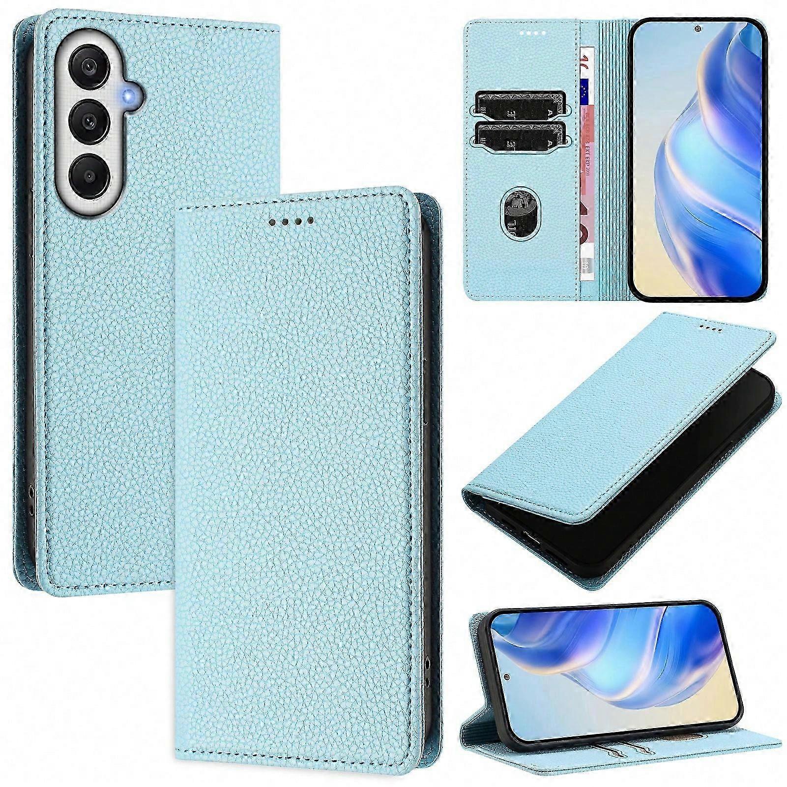 Compatible For Samsung Galaxy A36 5G Wallet Case RFID Litchi Texture Leather Mobile Cover