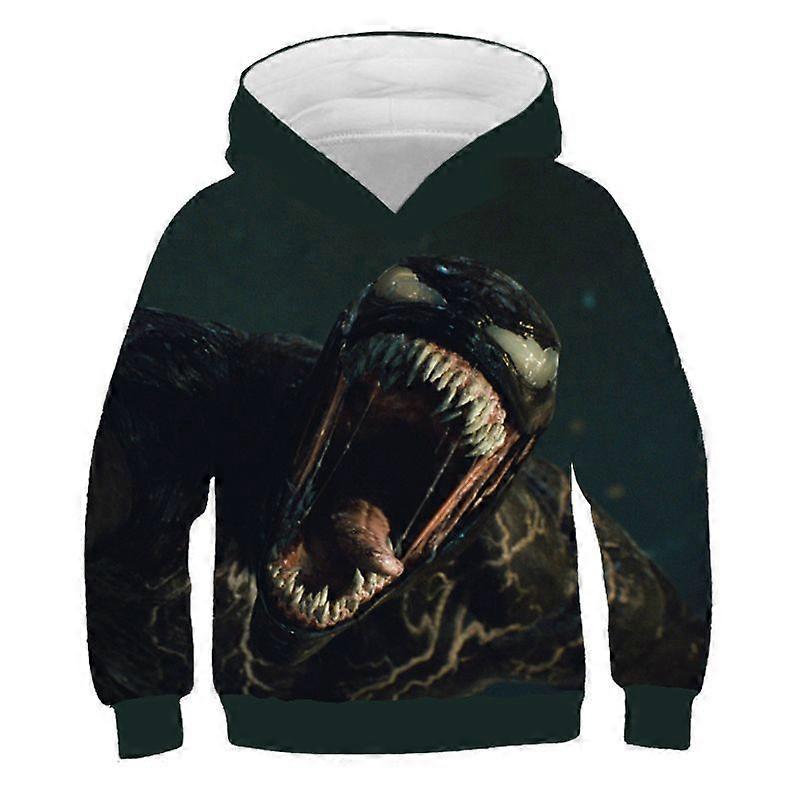 Venom 3D Print Kids Hoodie Boys Girls Fleece-Lined Sweatshirt Spider-Man Theme Jacket Tops