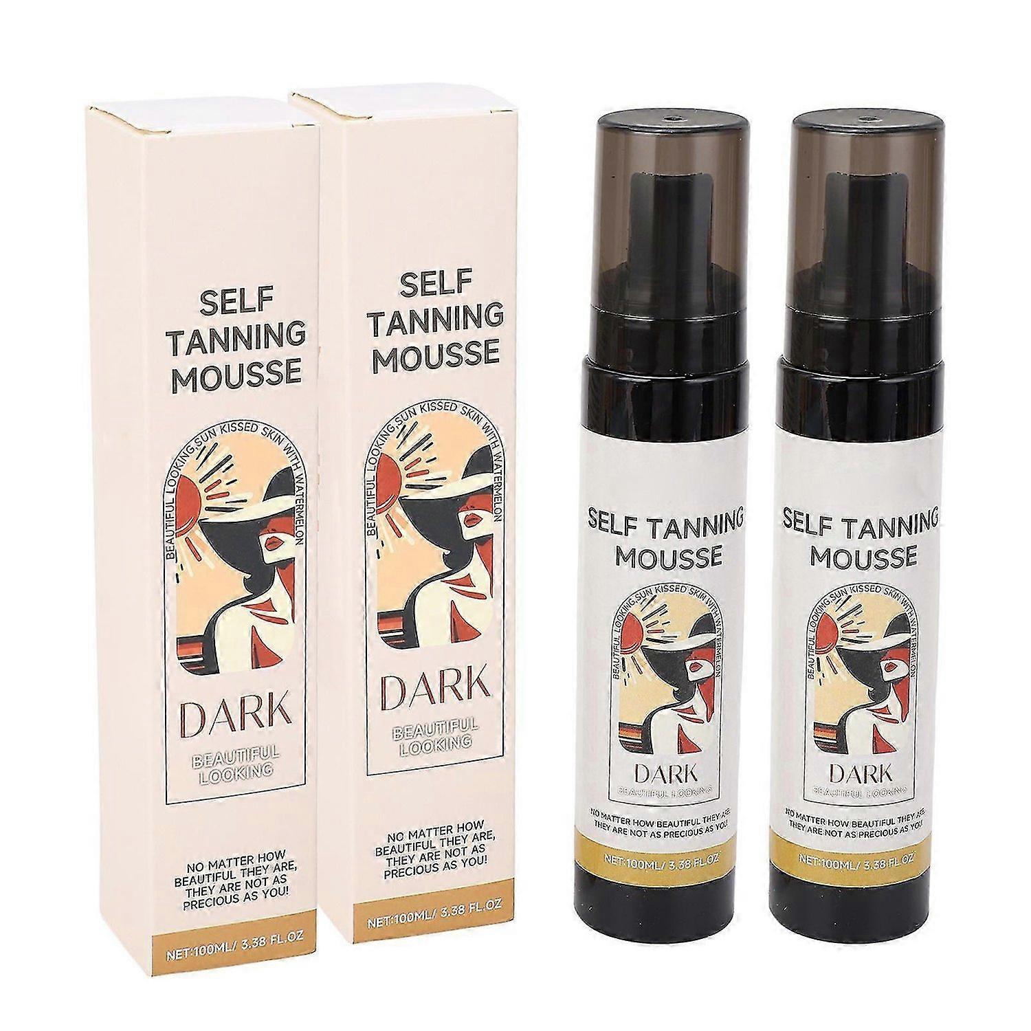 2025 Latest Model 2 Pcs 100ml Self Tanning Mousse Lightweight Quick Dry No Str...