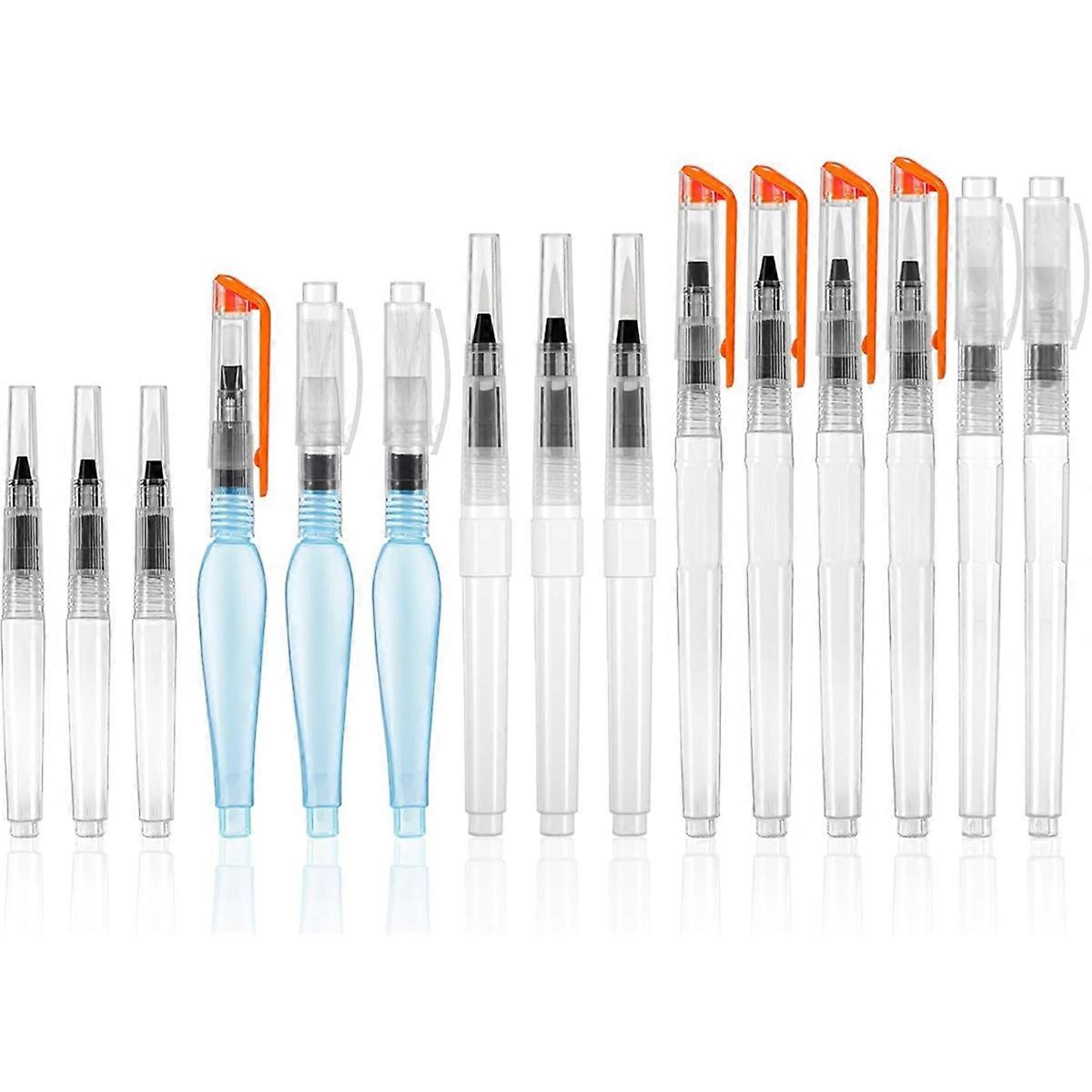 15PCS Watercolor Pen,7 Sizes of Water Color Brush, Replaceable Refills Watercolor Brush Pen, for Wat