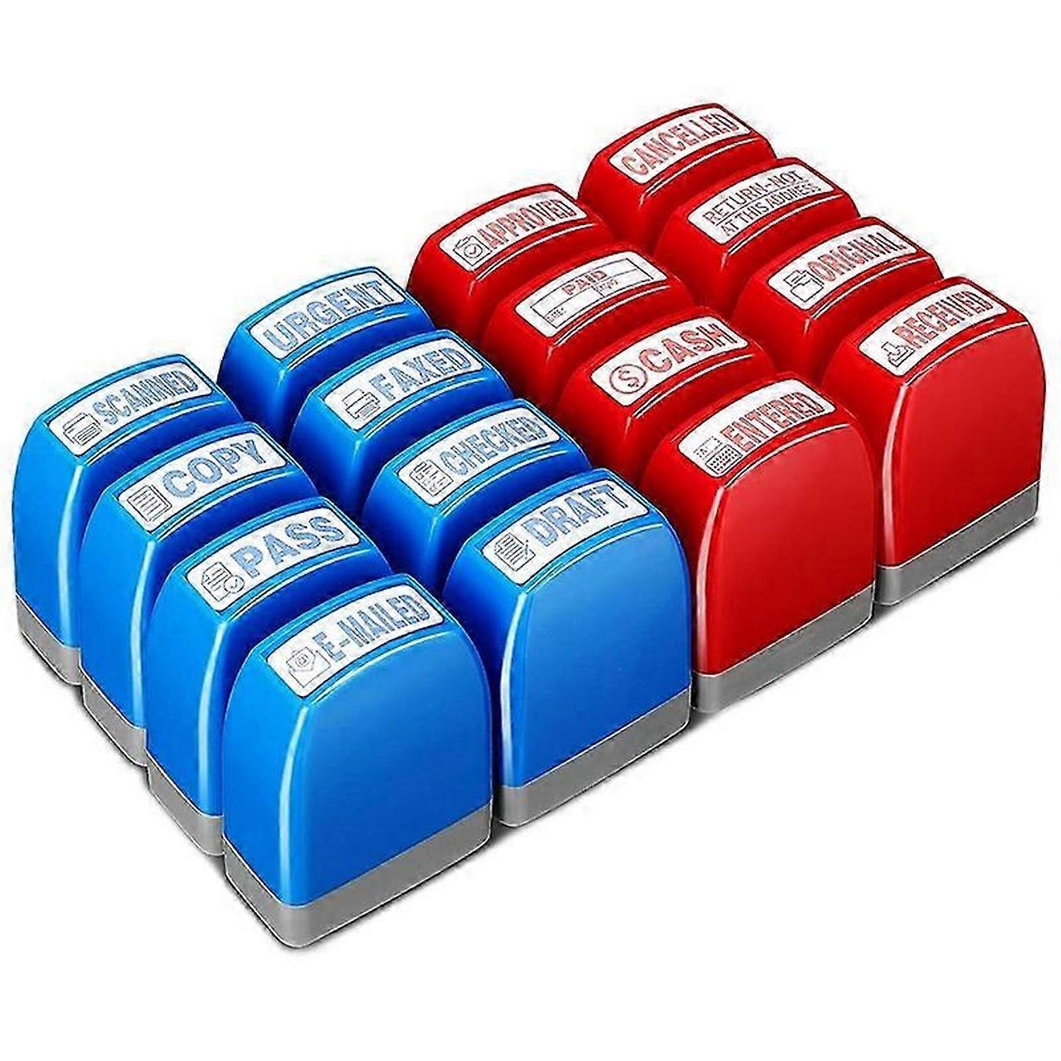Self Inking Rubber Stamp Set for Office Stamps Approved Paid Copy