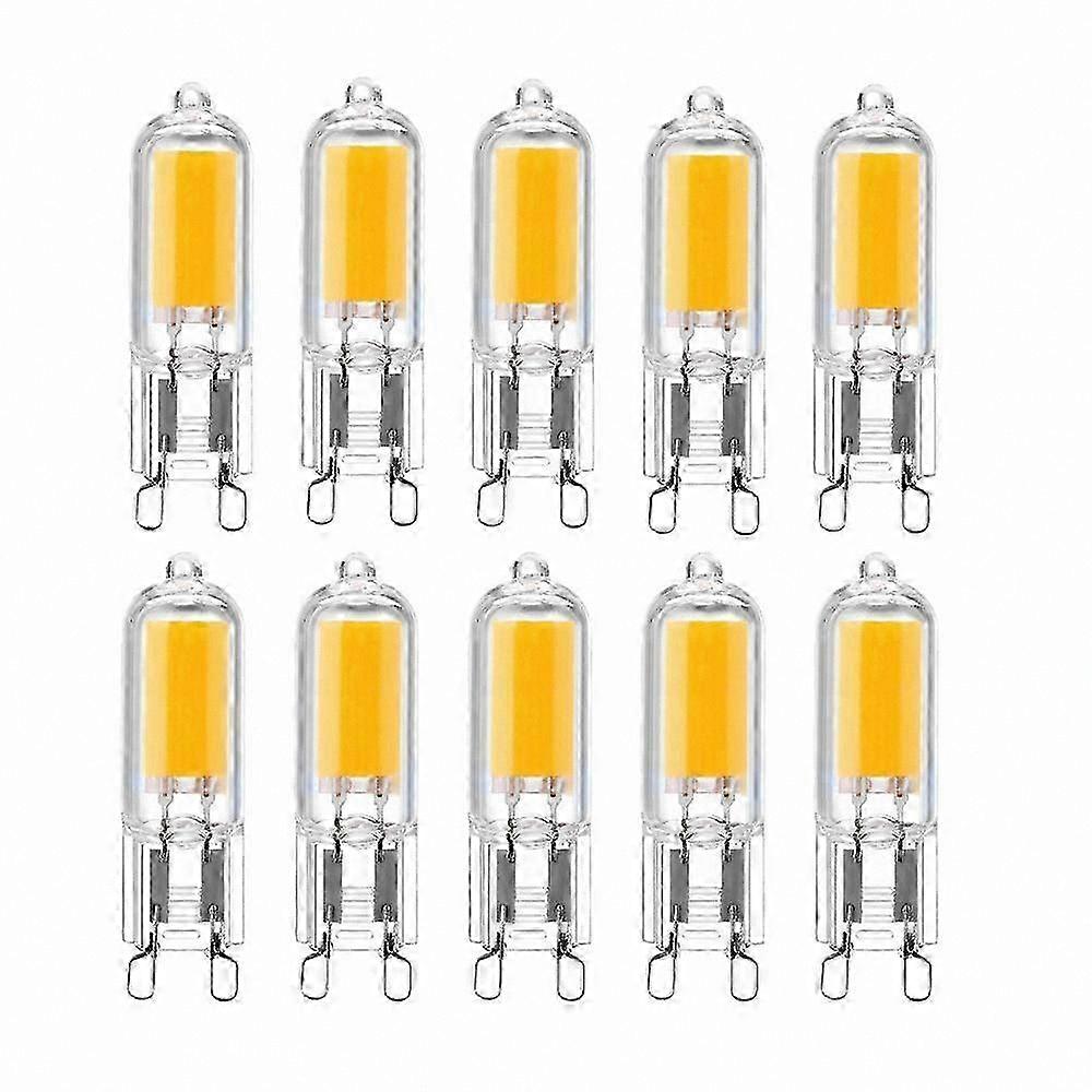 10x G9 LED Bulbs, 2W Warm White 3000K, Halogen Equivalent, Energy Saving, 220-240V