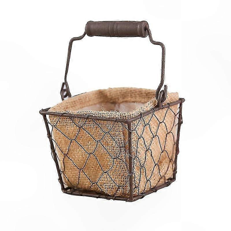 Single Vintage Fabric Storage Basket