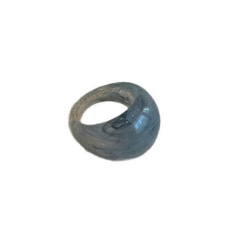 Oval Geometric Ring, Marbled Resin, Retro Personality Design, Stylish Index Finger Ring