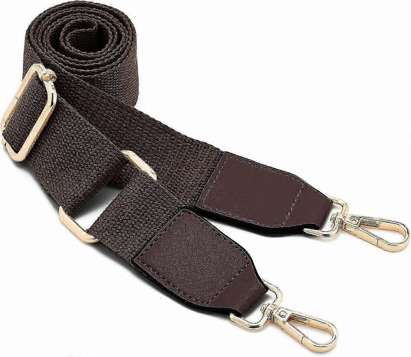 Dark Brown Adjustable Leather Shoulder Strap for Women, Wide Replacement Bag Strap