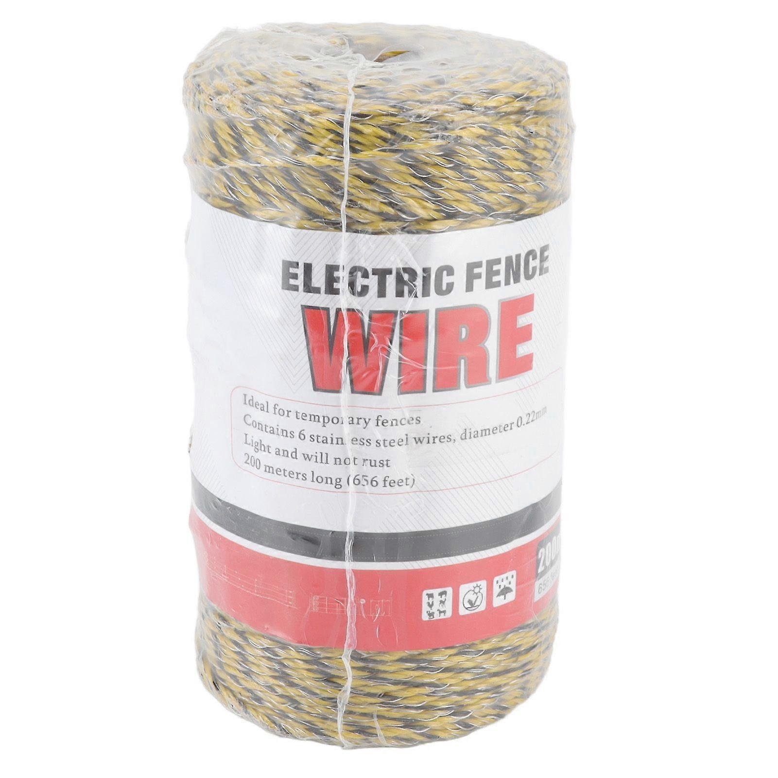 Elektrisk gjerde polywire 6 tråd rustfritt stål 200M polytråd for gårdsbeskyttelse MLD040C
