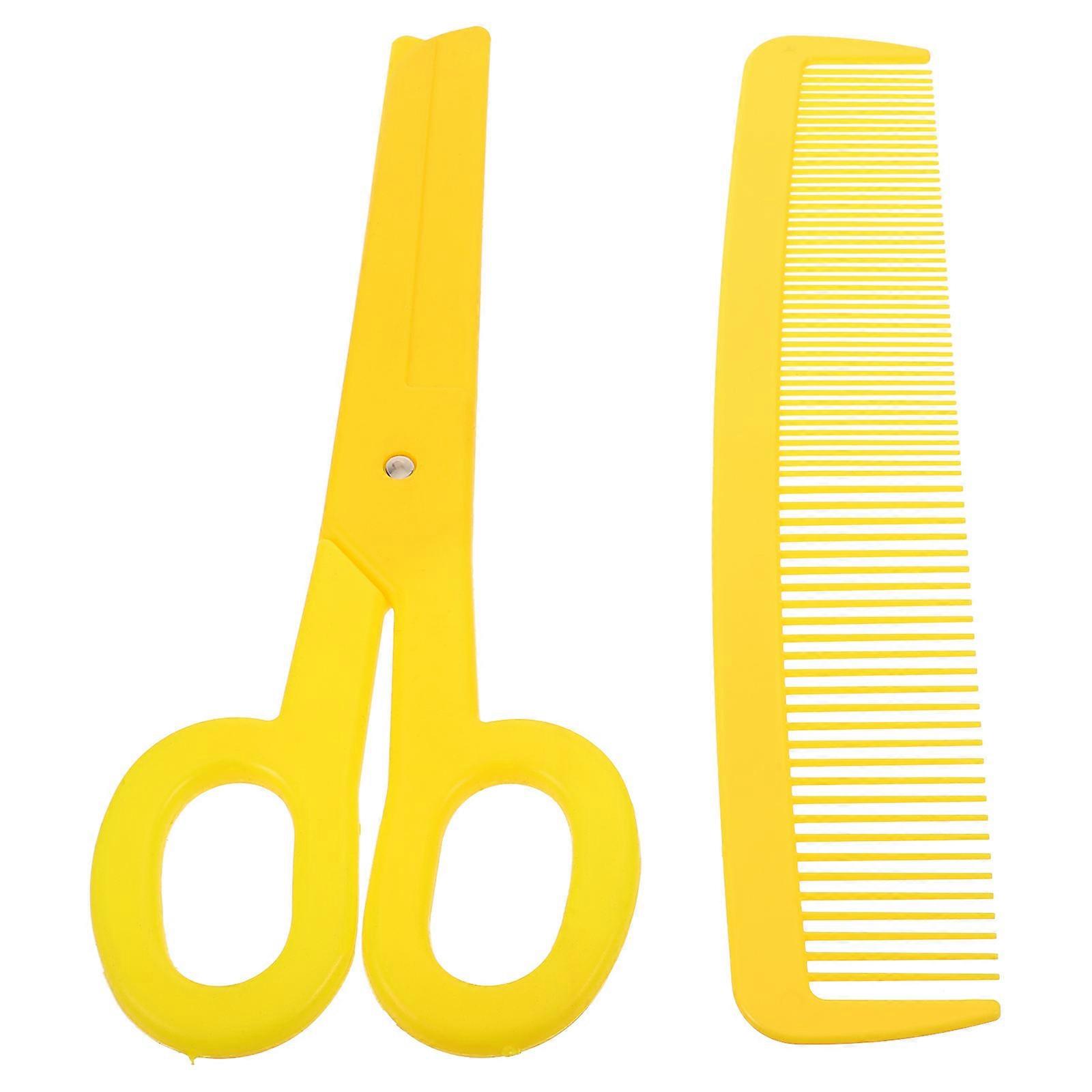 Giant Clown Scissors and Comb Set for Party with Plastic Material 2Pcs