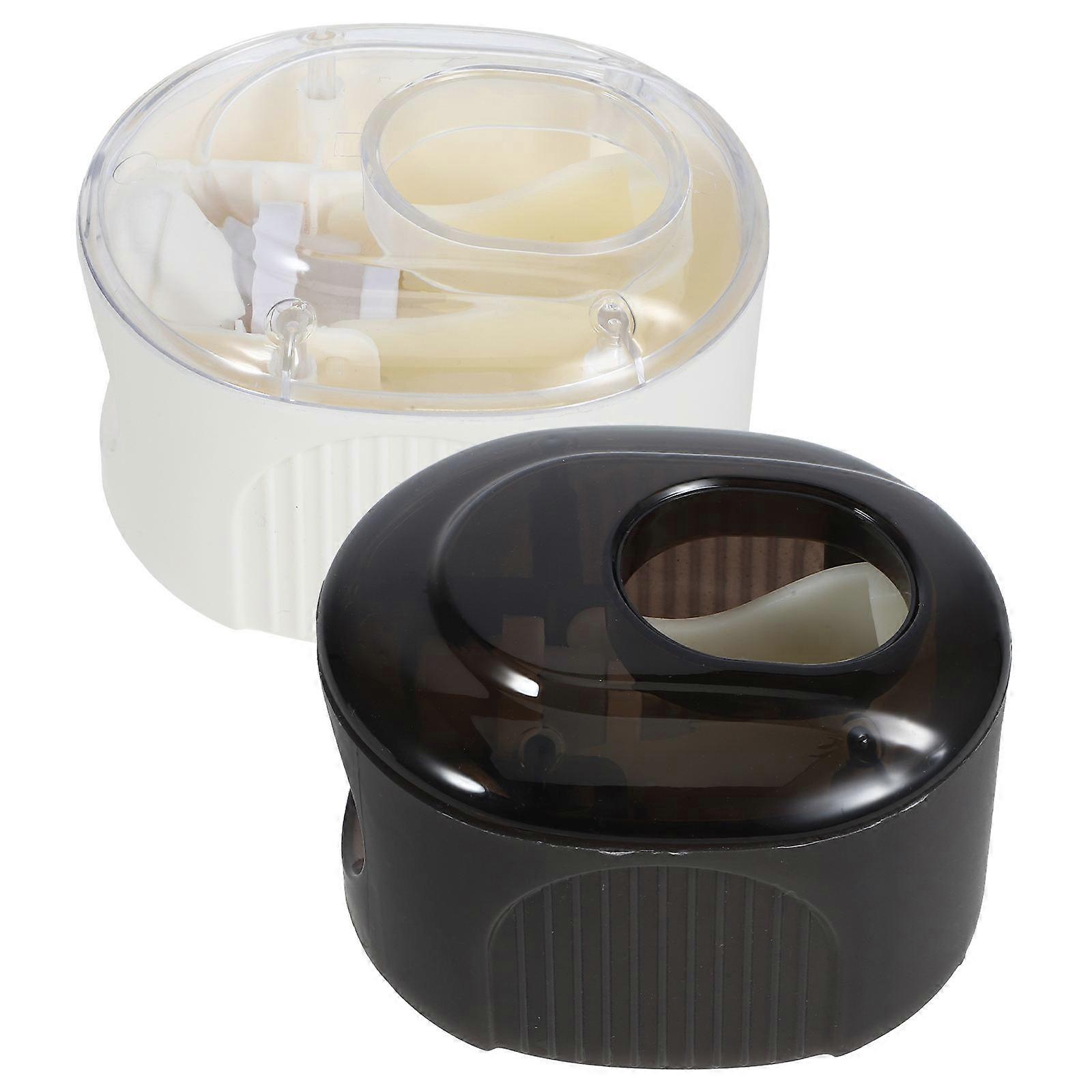 Toothpaste Dispensers Wall Toothbrush Holders Bathroom Accessories Black Rectangular Saving Counter Space 2Pcs