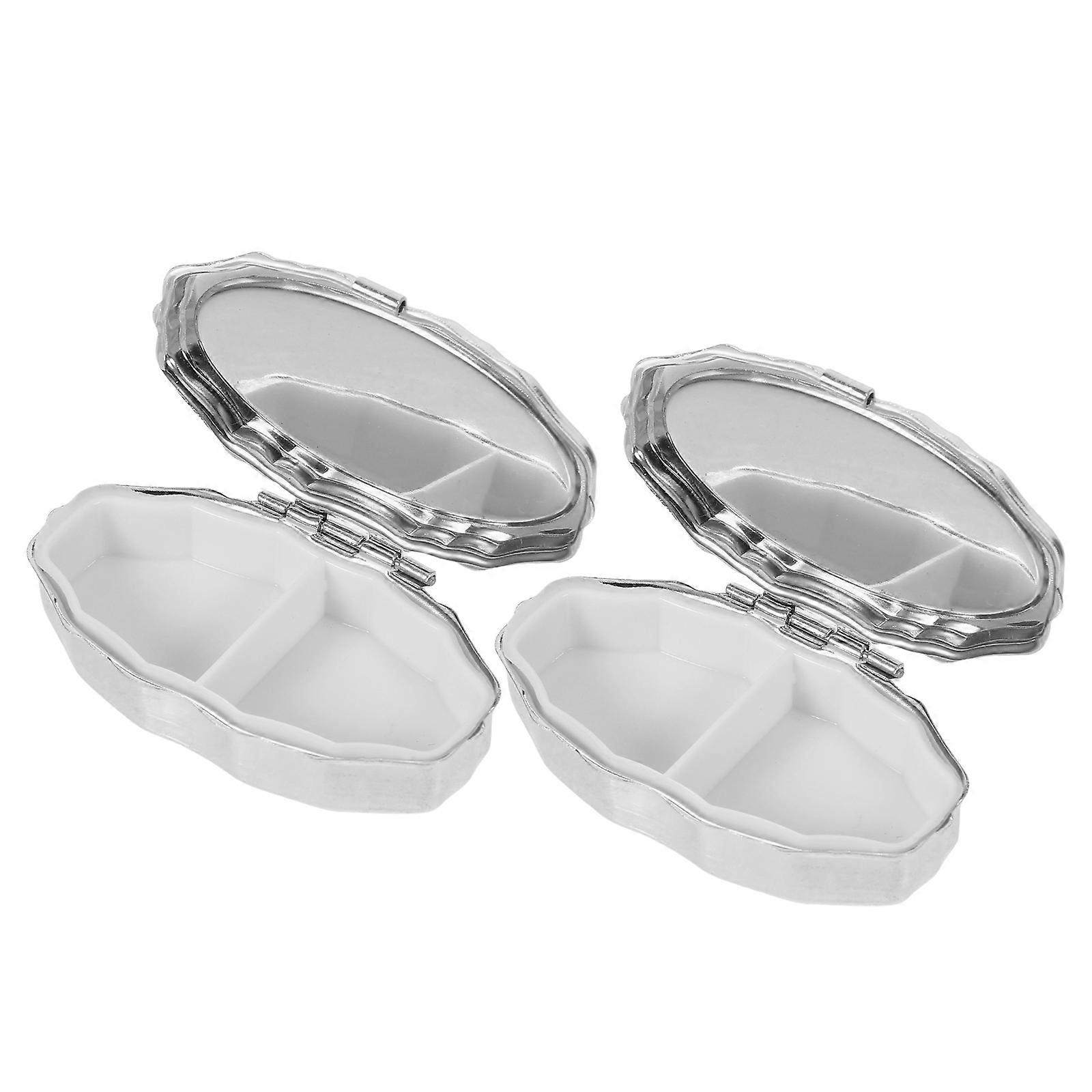 Metal Medication Box Organizer for Home Use 2Pcs Portable Storage Case