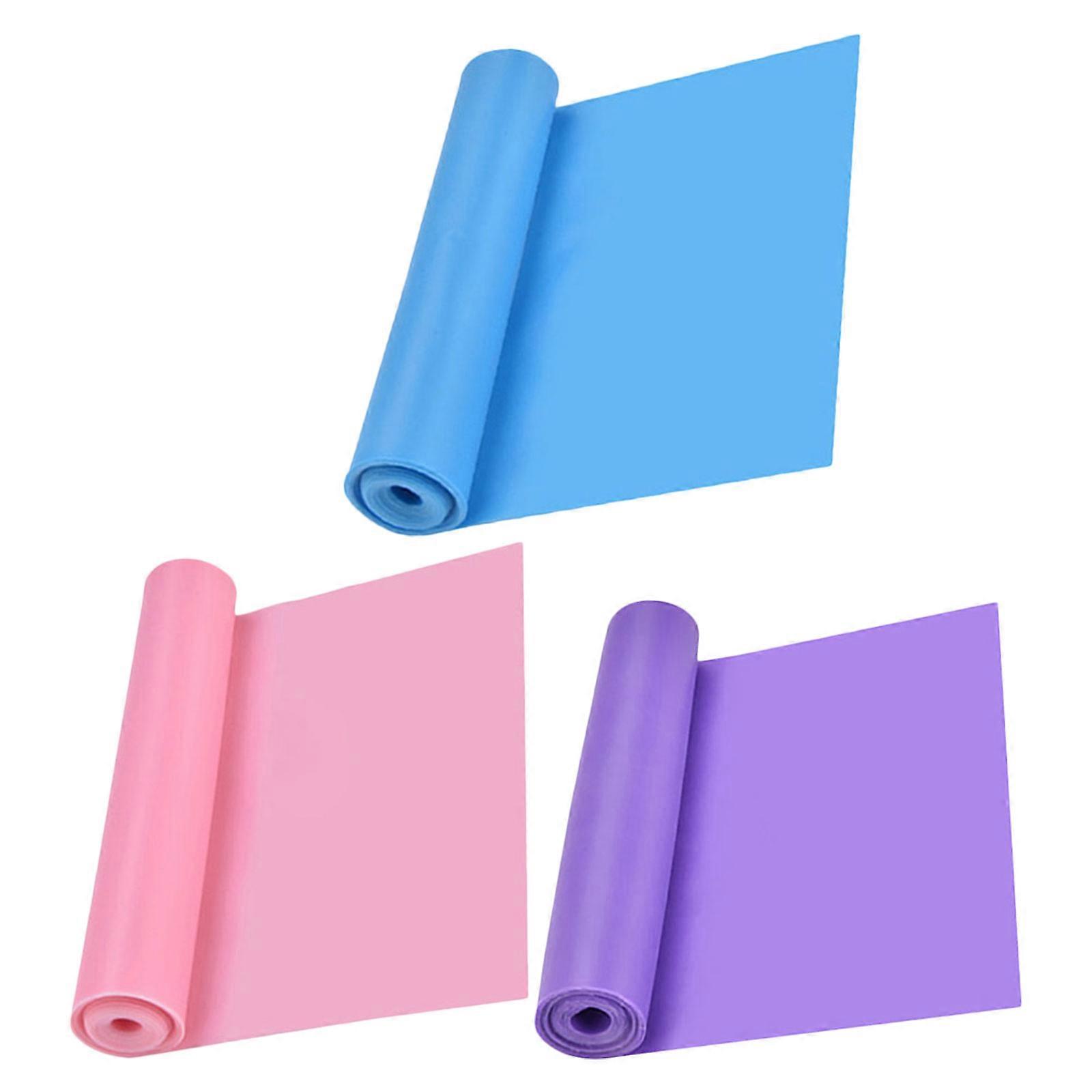 Elastic Stretch Band Exercise Band for Home Fitness Assorted Color Tpe Material for Strength Training 3Set