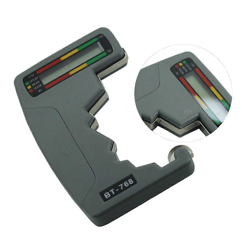 Battery Power Level Indicator Dial Type Universal Battery Tester for Aa Aaa 9V 1.5V Button Cell Batteries Grey 1Pcs