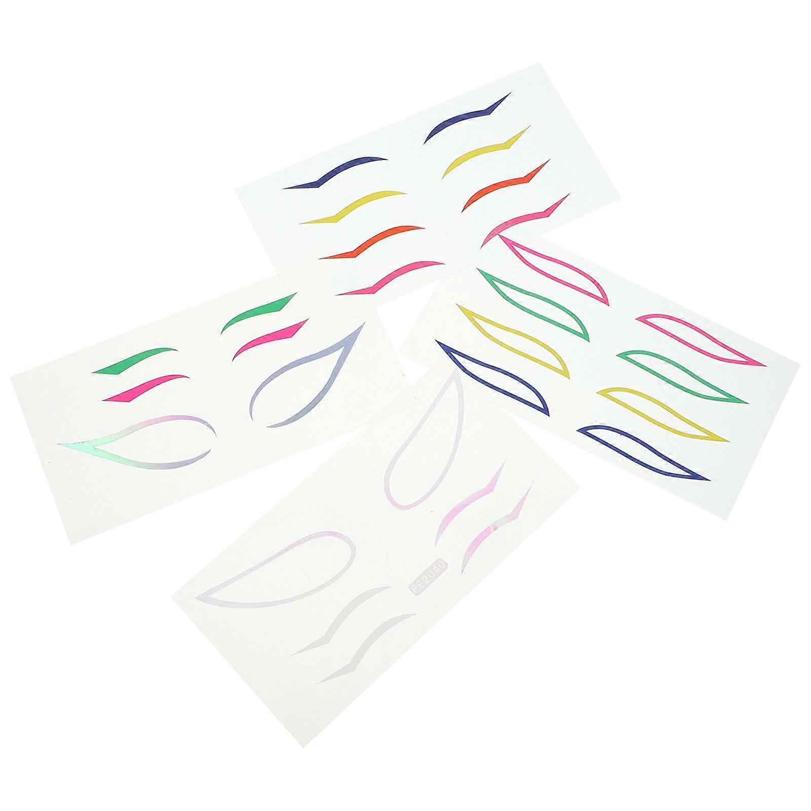 Eyeliner Decal Waterproof Eye Line Stickers for Decor 4Sets Assorted