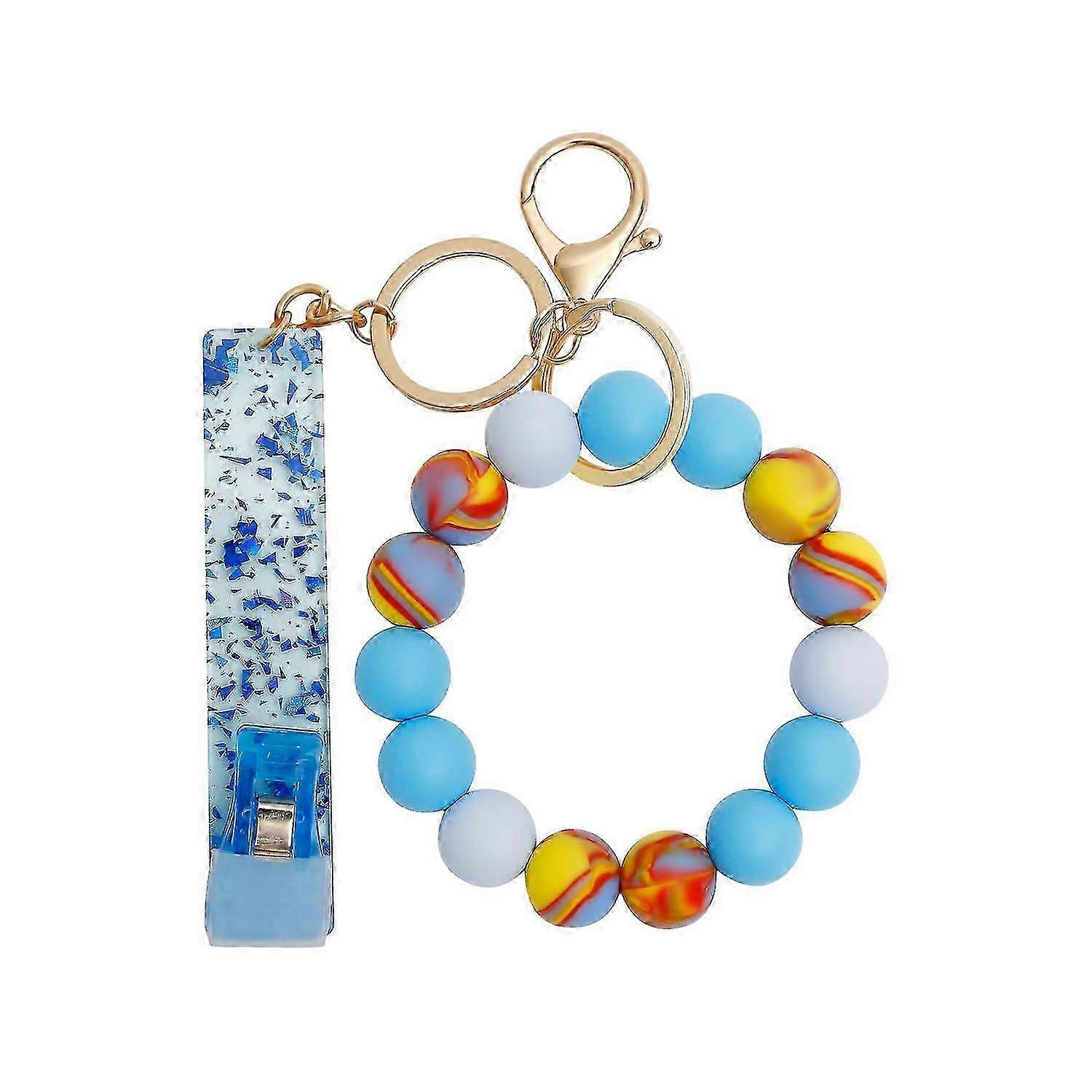 New Bank Card Extractor Silicone Beads Wrist Keychain Armor Atm Card Extractor Key Ring