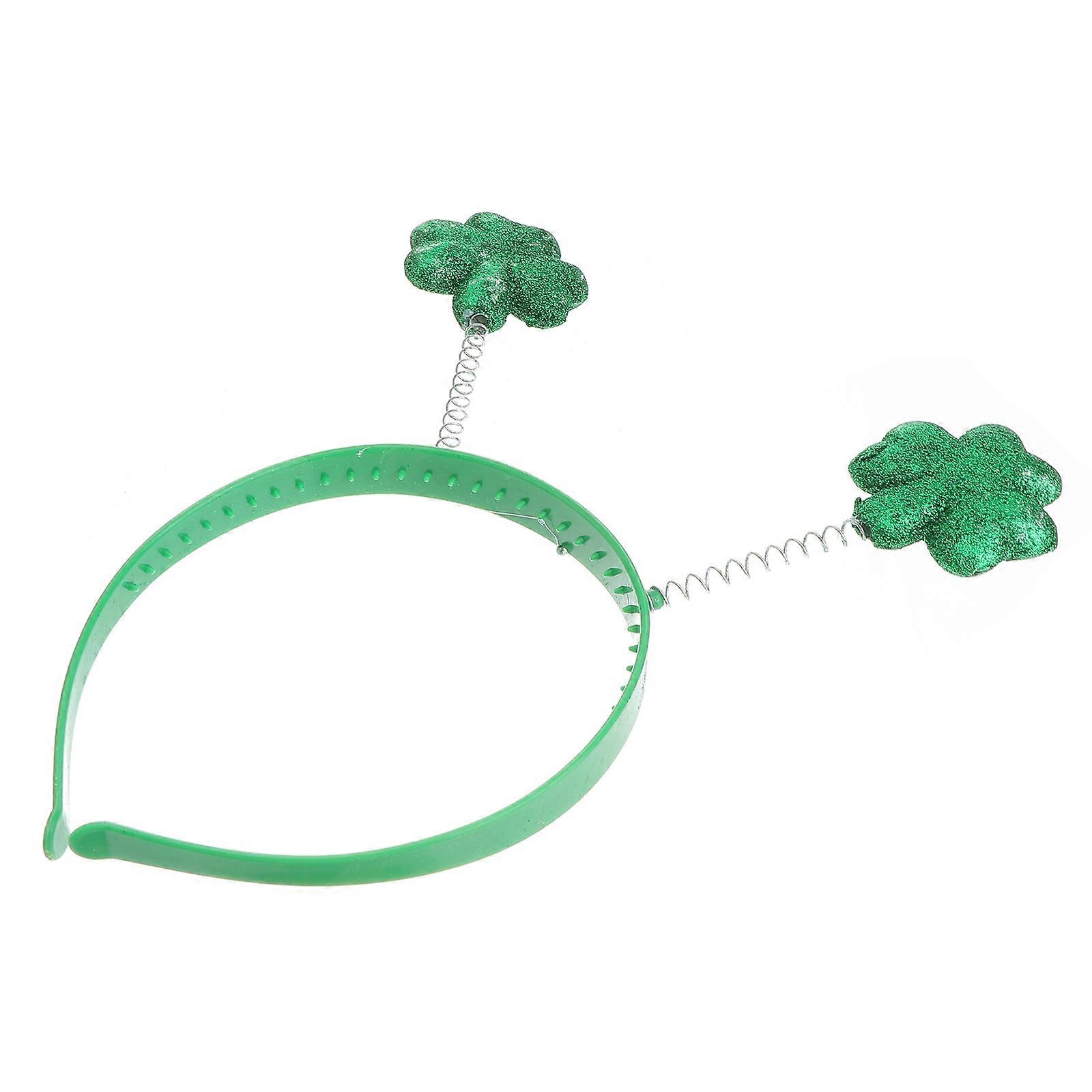 St. Patrick's Day Headband Shamrock Boppers for Party Green Glittered