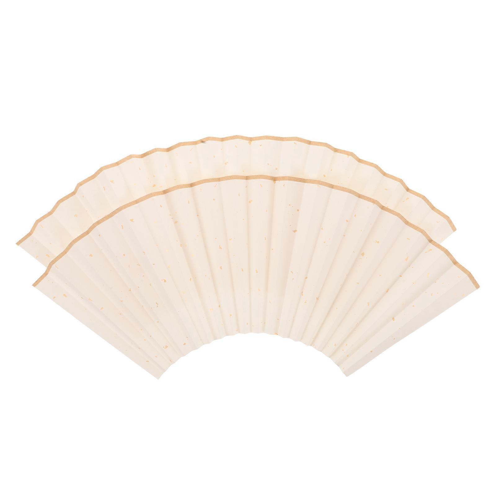 Folding Fan Surface For Diy Blank Fan Paper Crafting Simple Design Artists 2Pcs