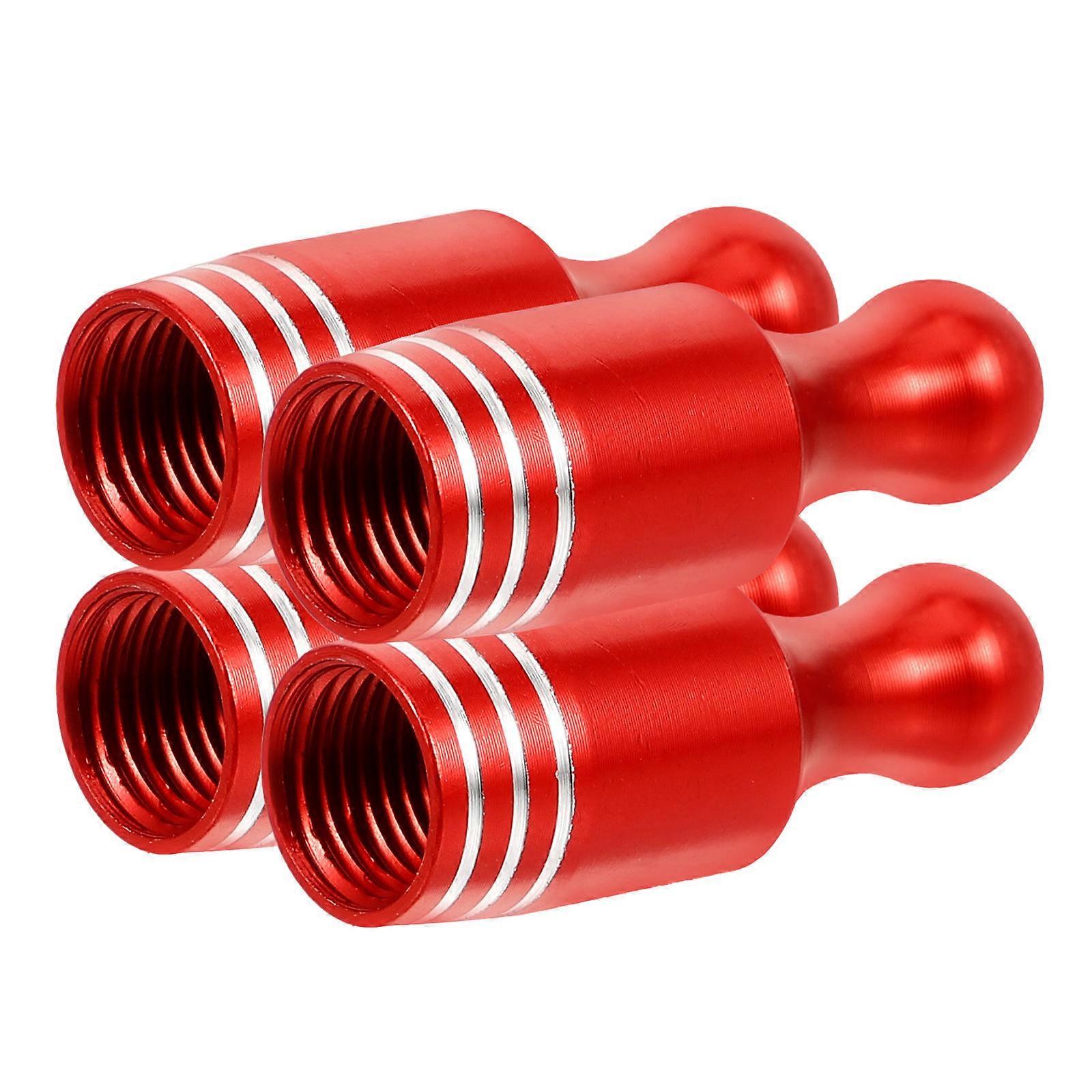 Valve Stem Caps Car Tire Caps Provide Seal for 12Pcs Red Alloy Material