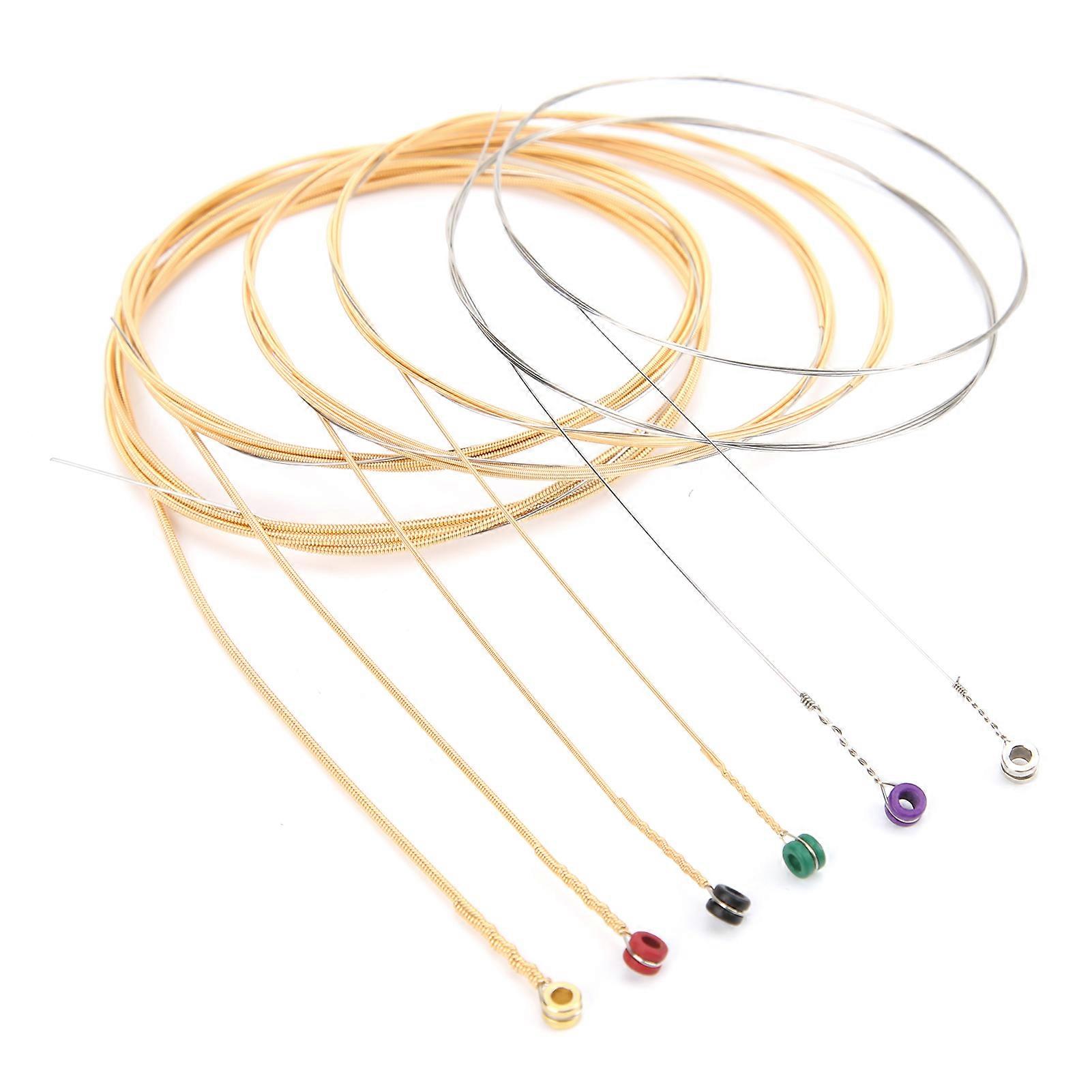 Lot de 6 cordes de guitare en alliage de bronze phosphoreux, noyau en acier, accessoires pour instruments à cordes