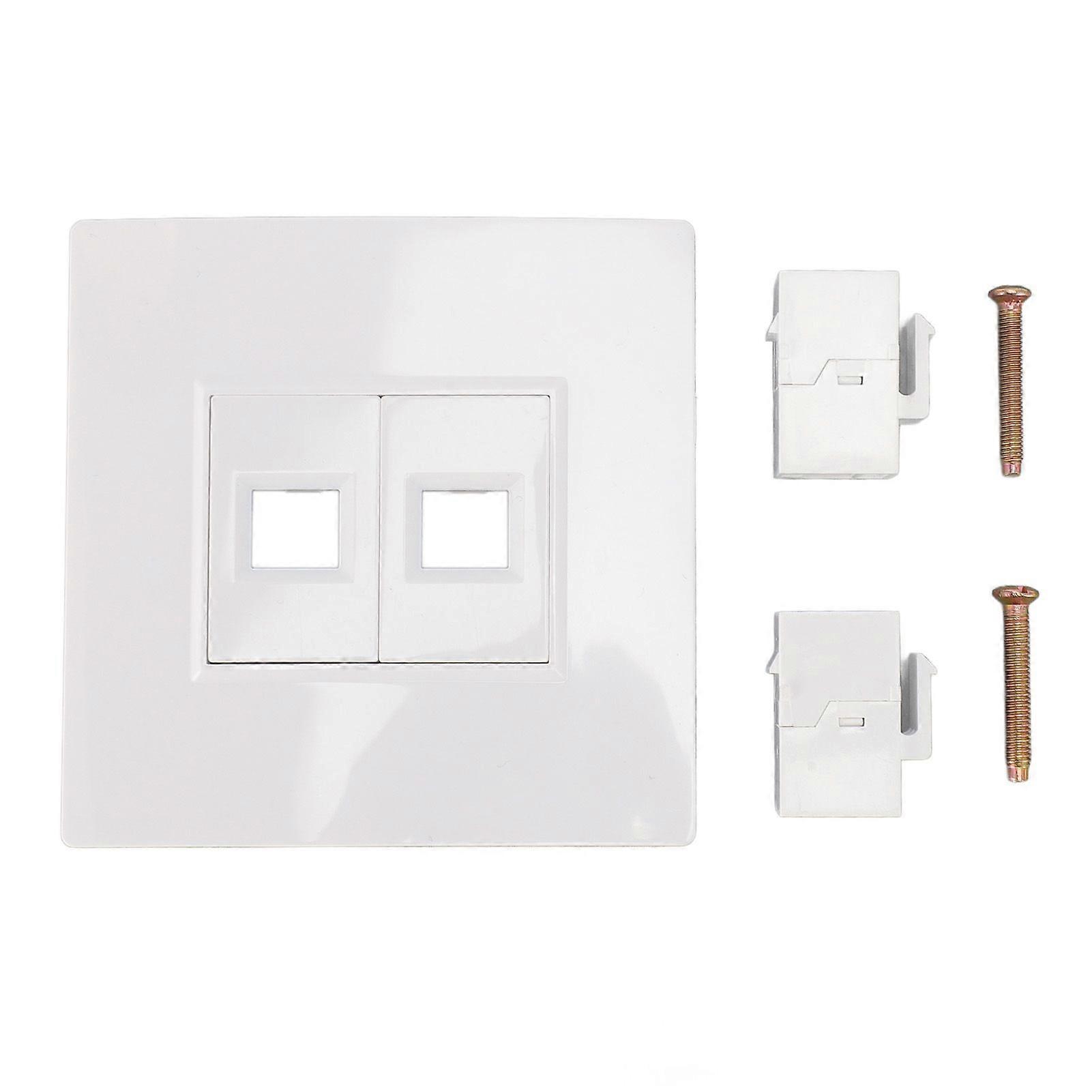2 Port Cat 6 Ethernet Wall Plate Removable Female to Female Ethernet Keystone Wall Plate for Cat5 Cat5e Cat6 Cat6a Ethernet Devices