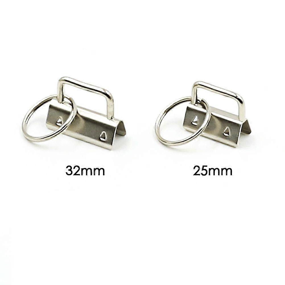 20 Pcs Key Fob Key Chain Fob Wristlet with Key Ring for Lanyard (2.5x1.2cm, Silver)