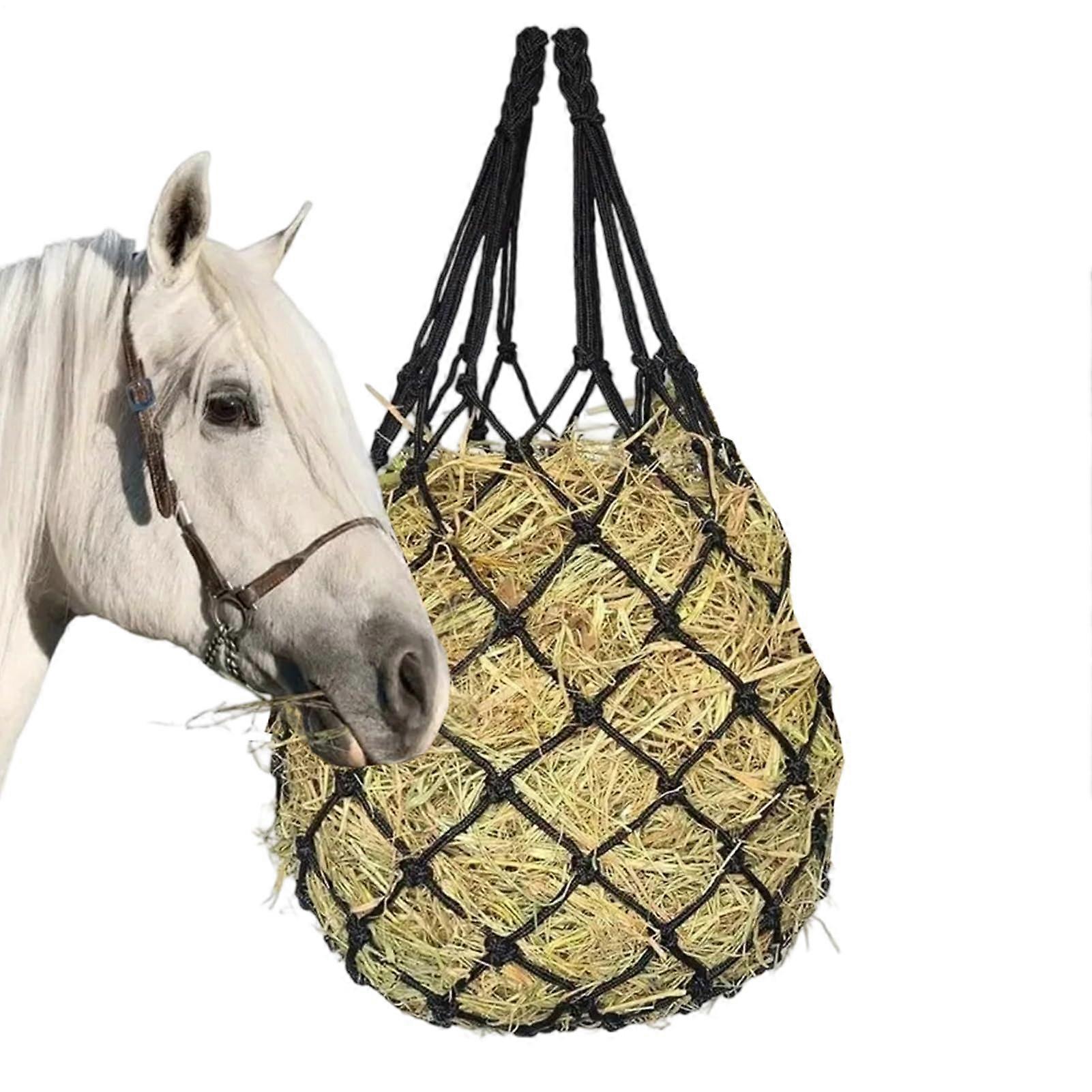 Hay Nets For Horses Goat Hay Feeder Bag With Fixed Ring Holder For Sheep Goats Poultry Livestock Pastures