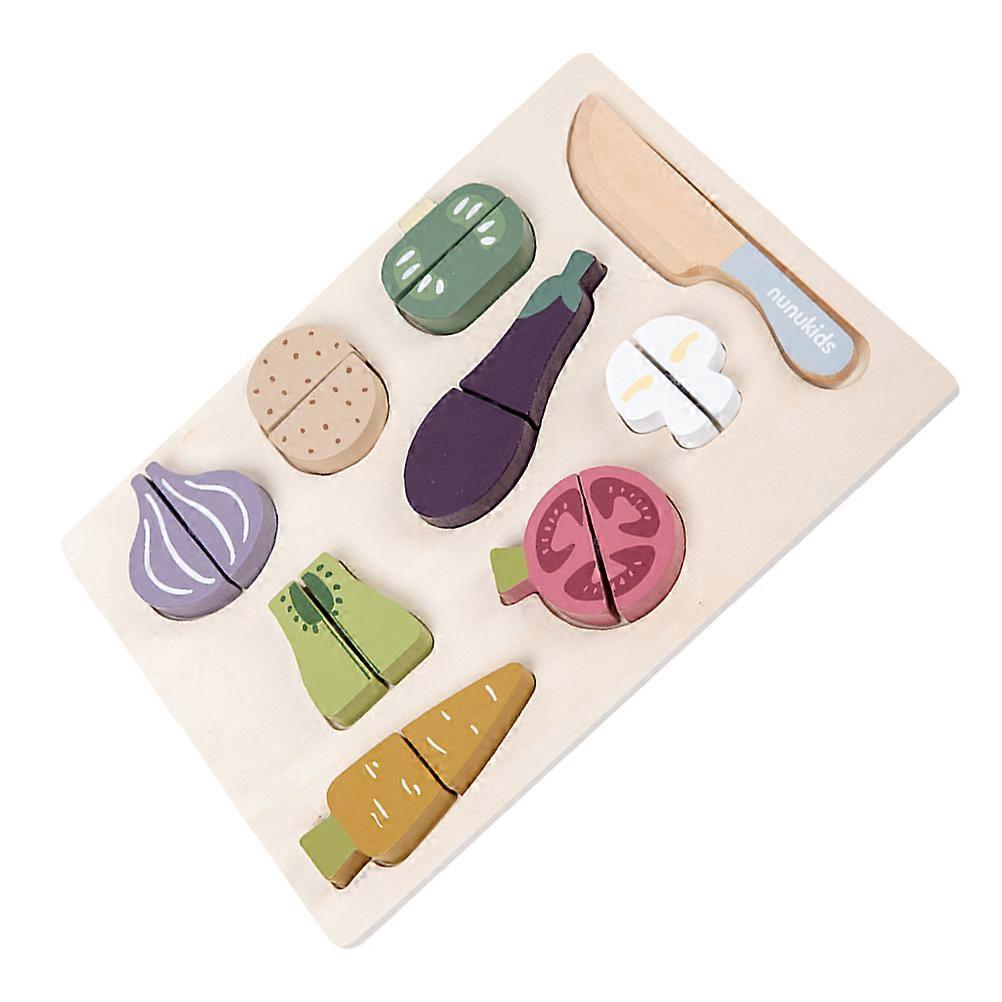 Vegetable Cutting Toys Wooden Set for Kid Interactive Play 2Sets