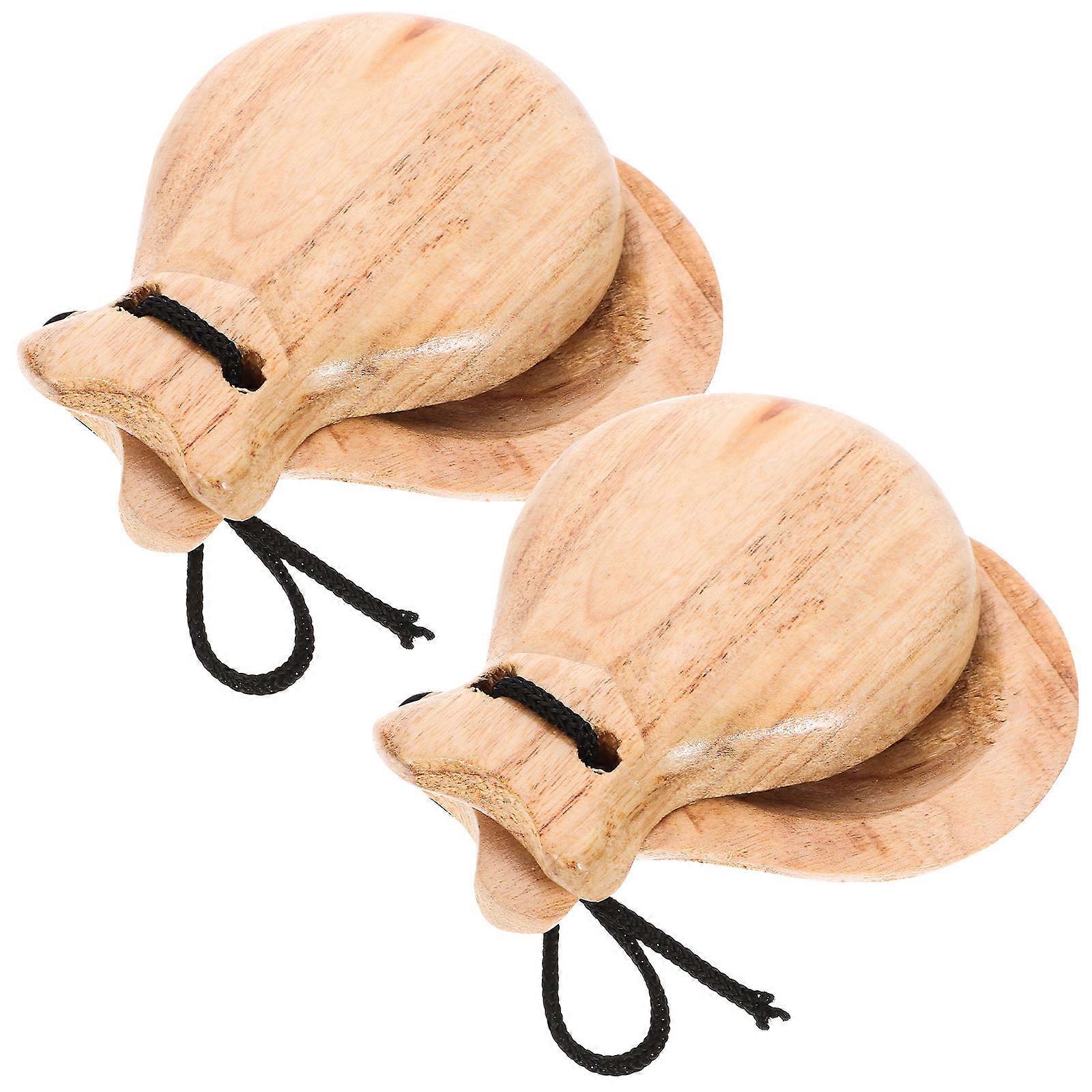 Finger Castanets Instrument Wooden Castanets for Playing 3Pairs Rhythm