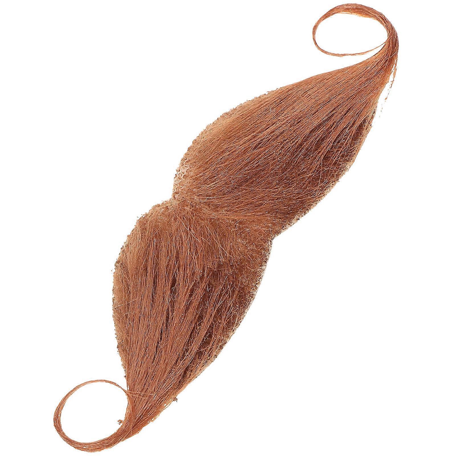 Artificial Mustache Realistic Mustache for Party 2Pcs Brown Plush