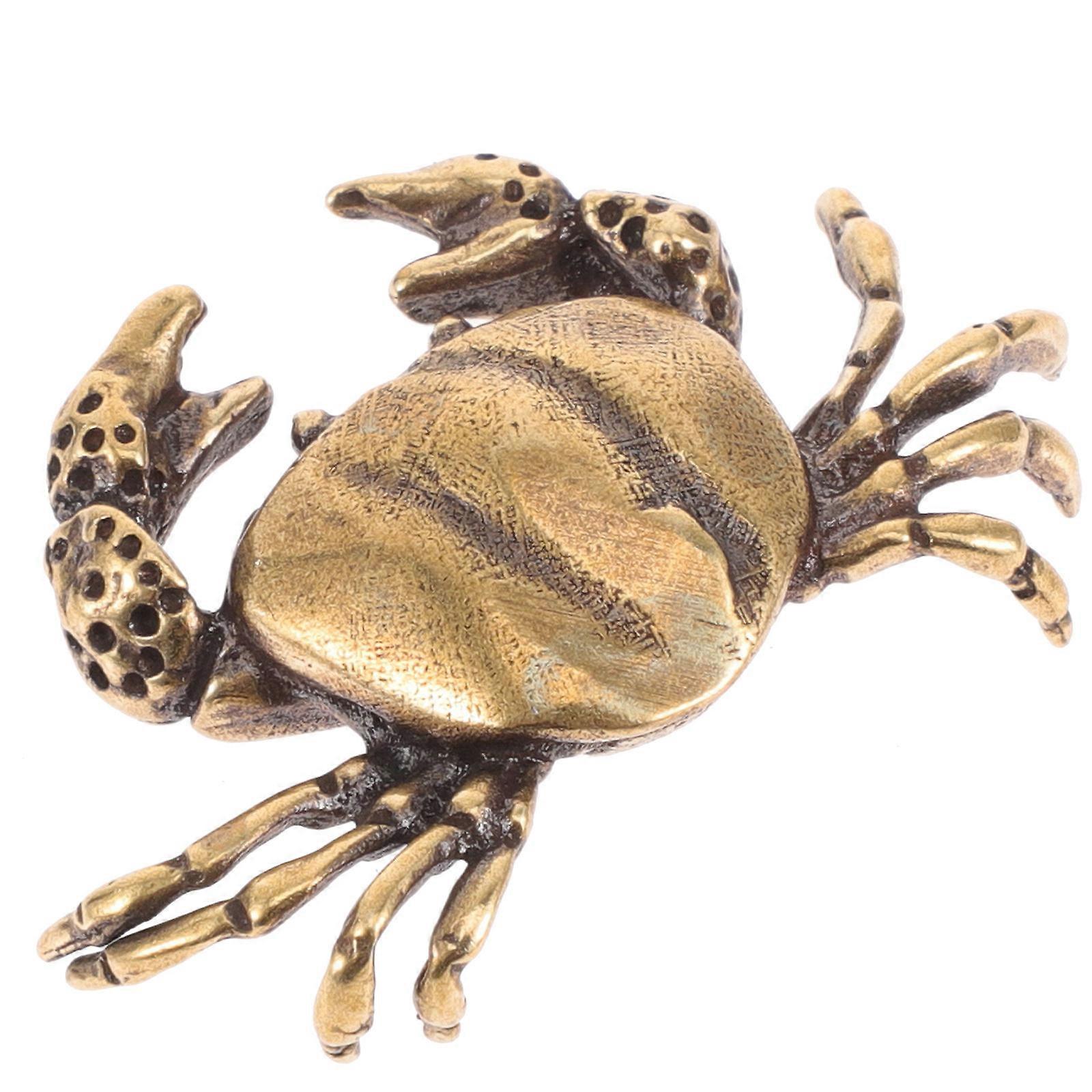 Brass Crab Statue for Office Table Decoration 4Pcs Set