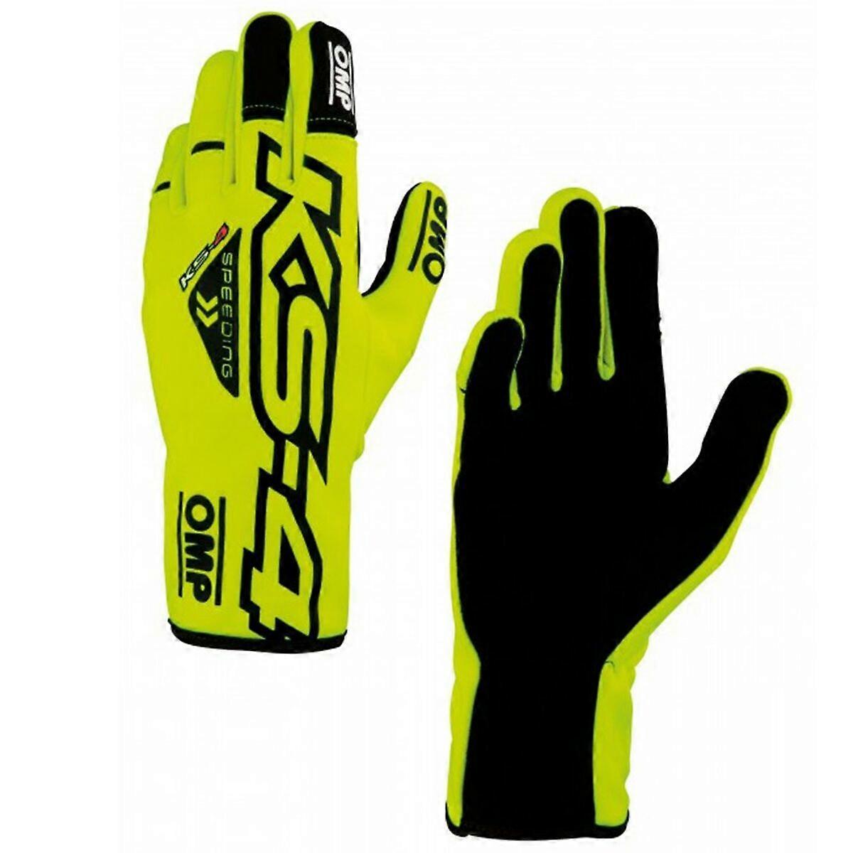 Gloves OMP KS-4 L Yellow Black