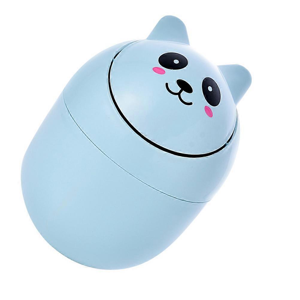 Blue Desktop Small Trash Can for Home Use 2Pcs Household Storage Bin
