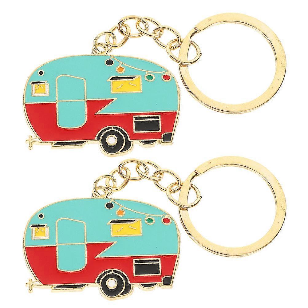 Unique Camper Keychain Set 6Pcs RV Shape Stylish Alloy Bag Charm Ideal For Travel Enthusiasts
