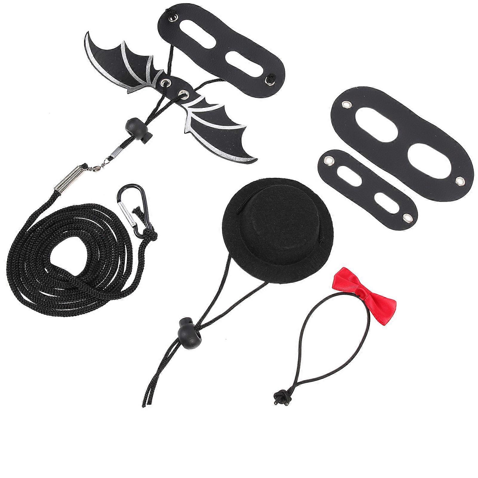 Adjustable Lizard Leash and Bearded Dragon Harness Bow Tie Kit 4Sets