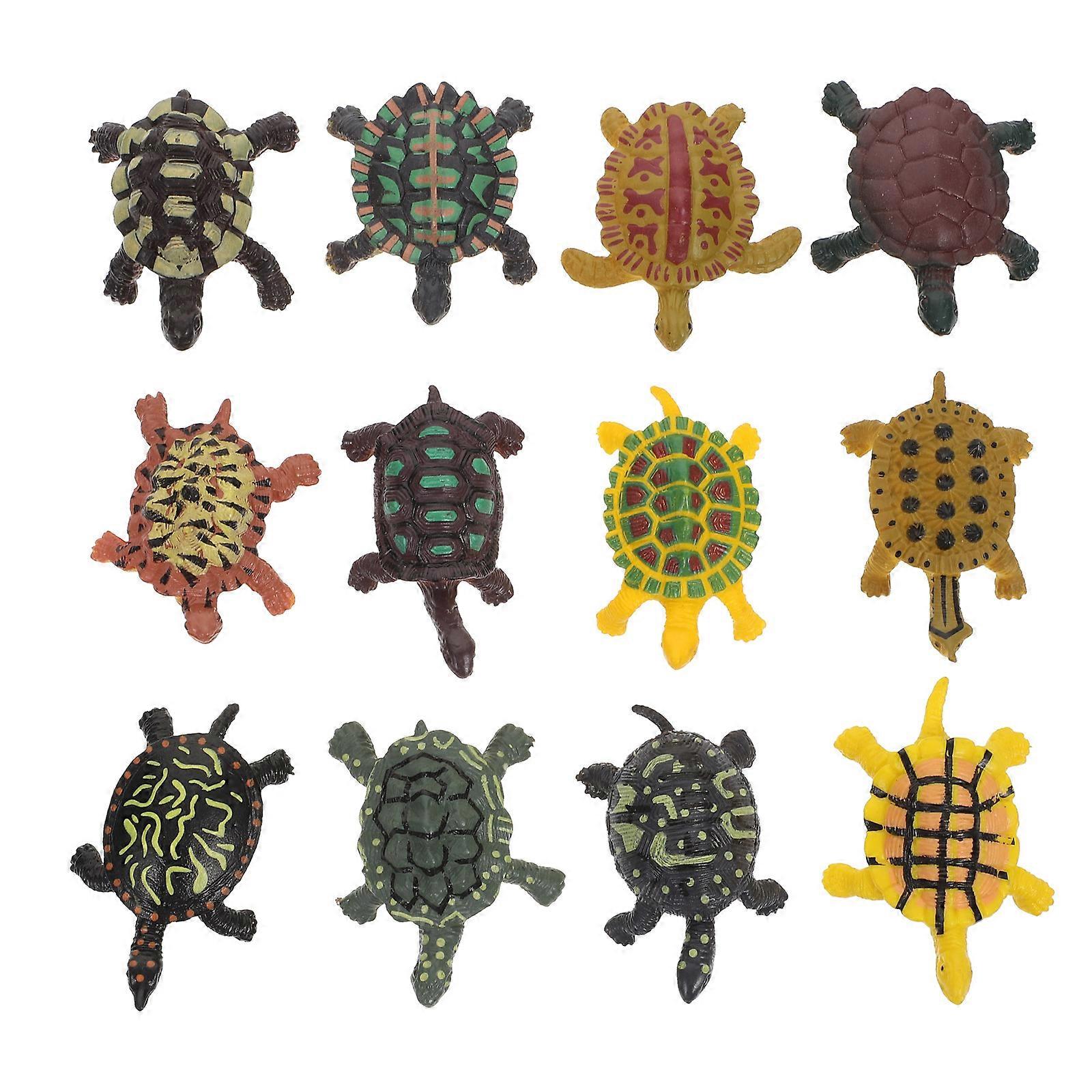 Simulation Plastic Tortoise Model for Aquarium Ornament 24Pcs