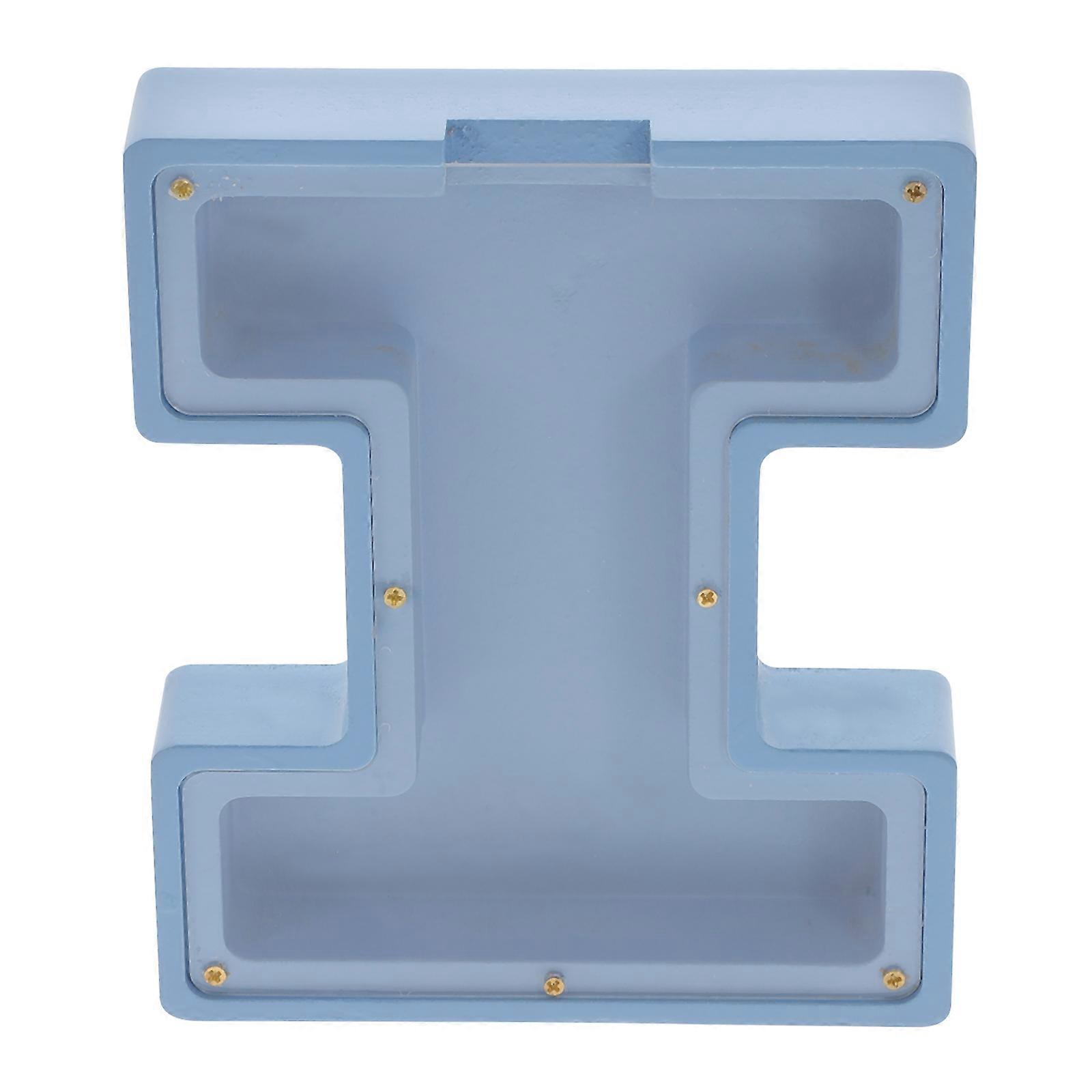Alphabet Piggy Bank Clear Money Box for Saving Coin 5Pcs Set Sky Blue