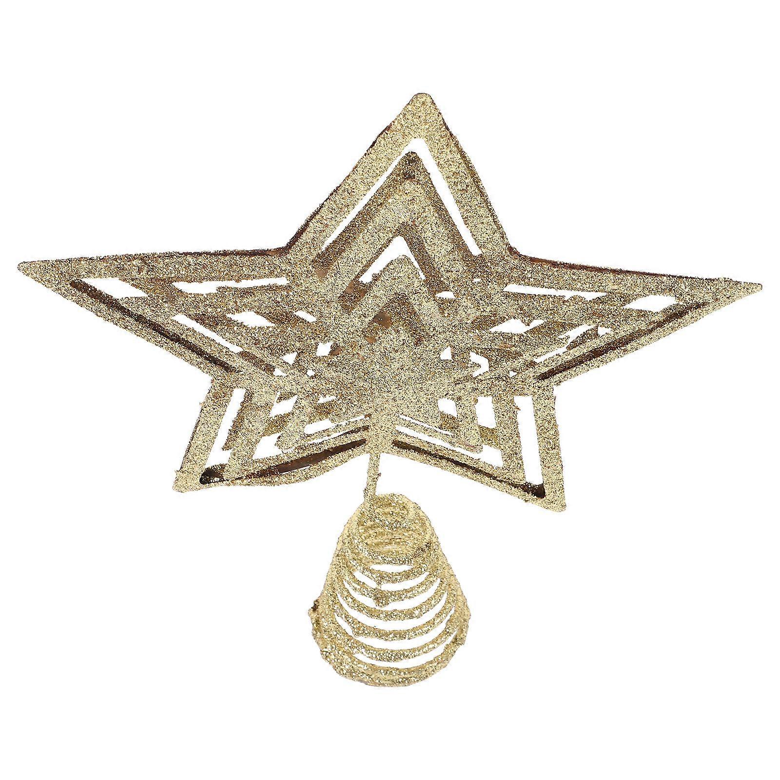 Christmas Tree Star Topper Hollow Iron Tree Decor 2Pcs Set