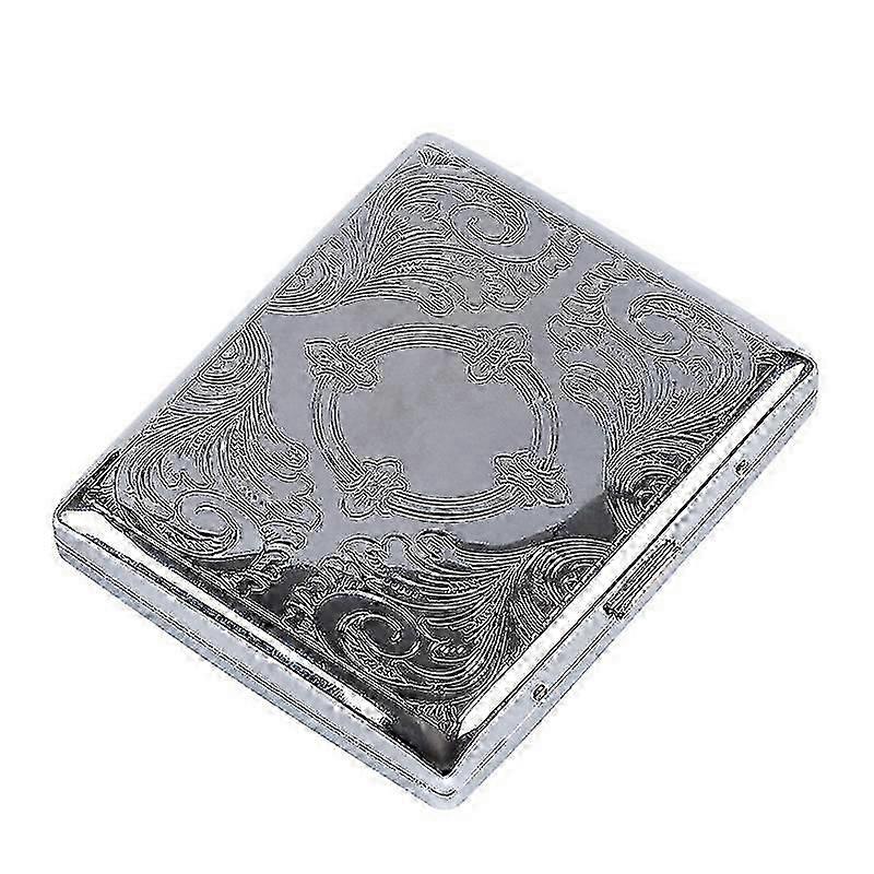 Retro Metal Cigarette Box with Double-Sided Spring Clip - Holds Up to 20 Cigarettes